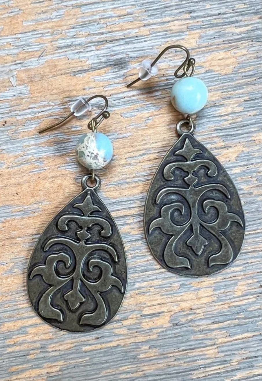 Bronze Teardrop Earring