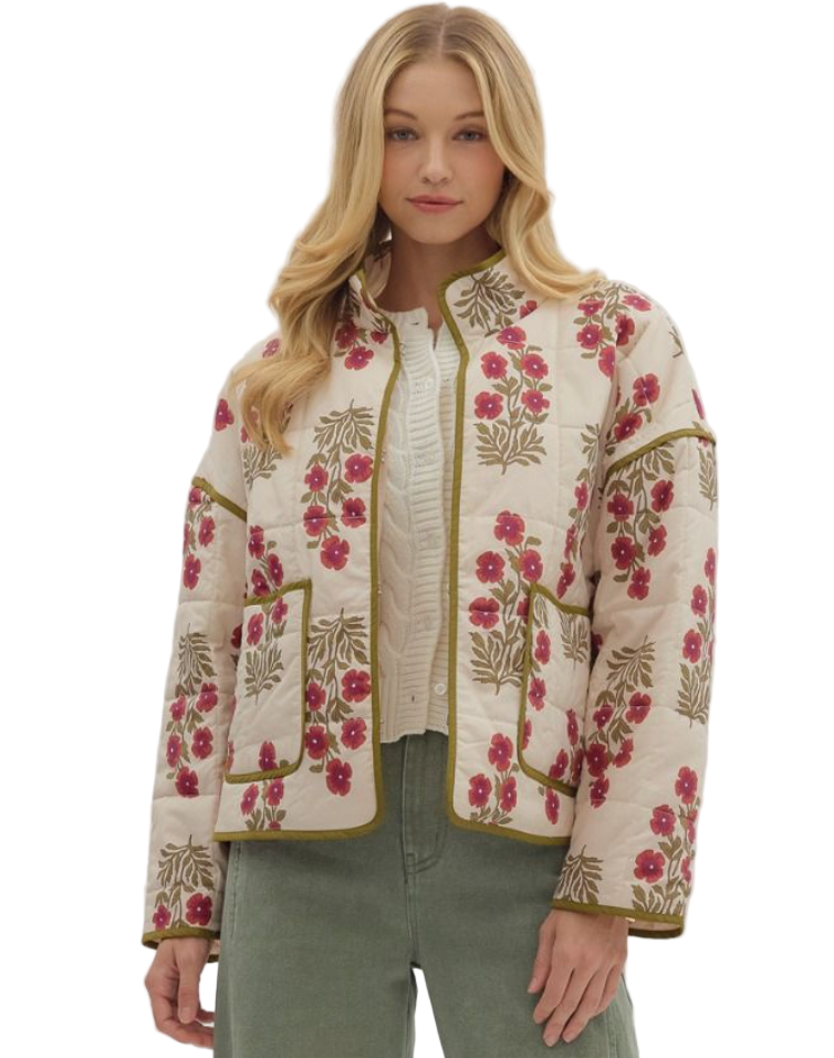 Botanical quilted jacket