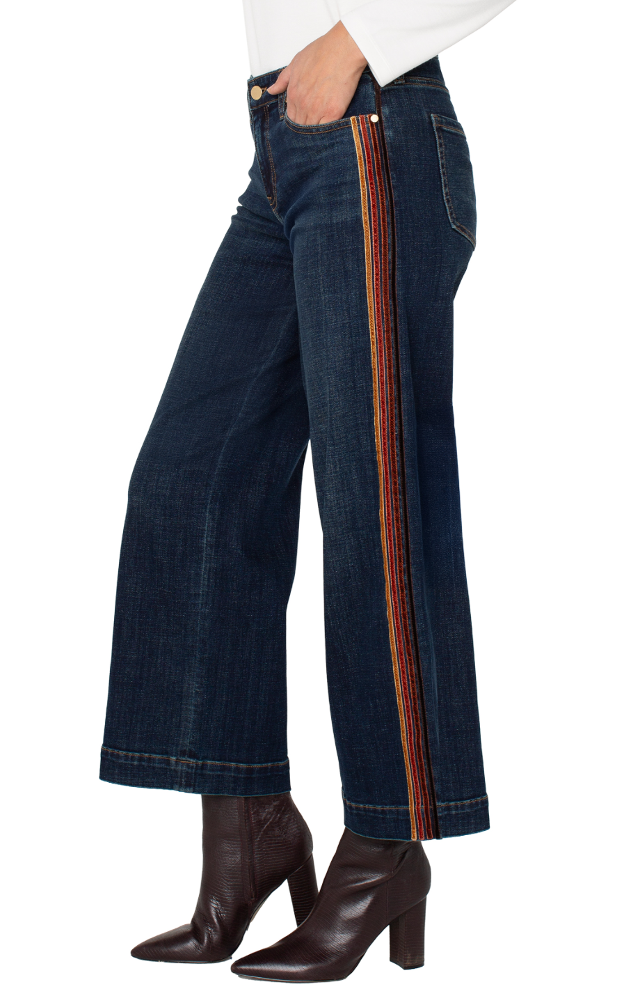 Liverpool Stride Wide Leg w/Velvet Trim