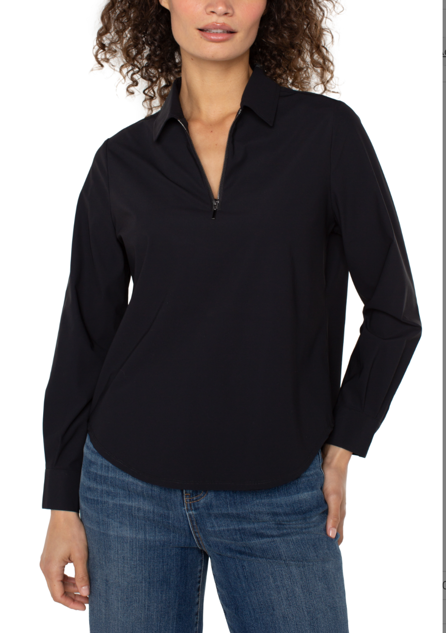 Liverpool Collared Quarter Zip Shirt