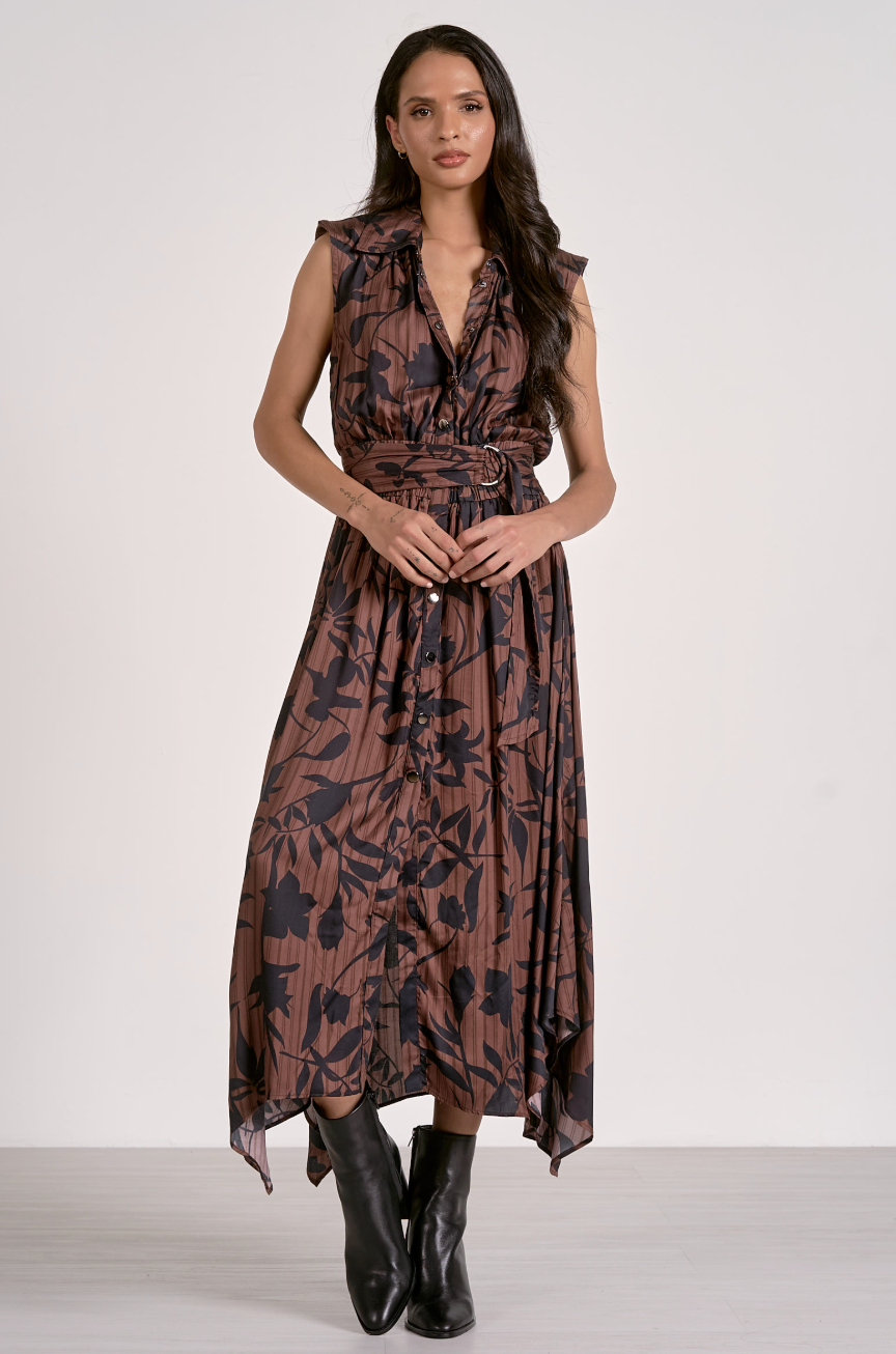 Elan Foliage Printed Dress