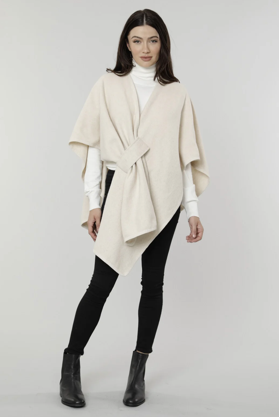 Knit Shawl/Wrap-Beige