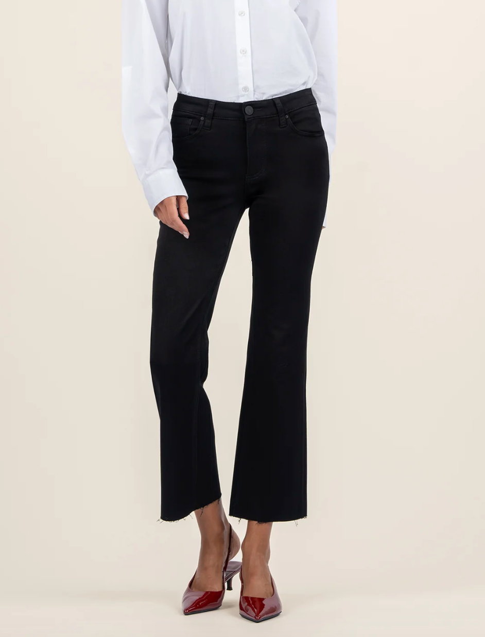 Kut Kelsey Mid Rise Ankle Flare-Black