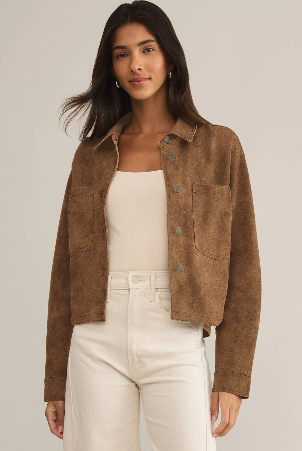 Z Supply All Day Cropped Suede Jacket