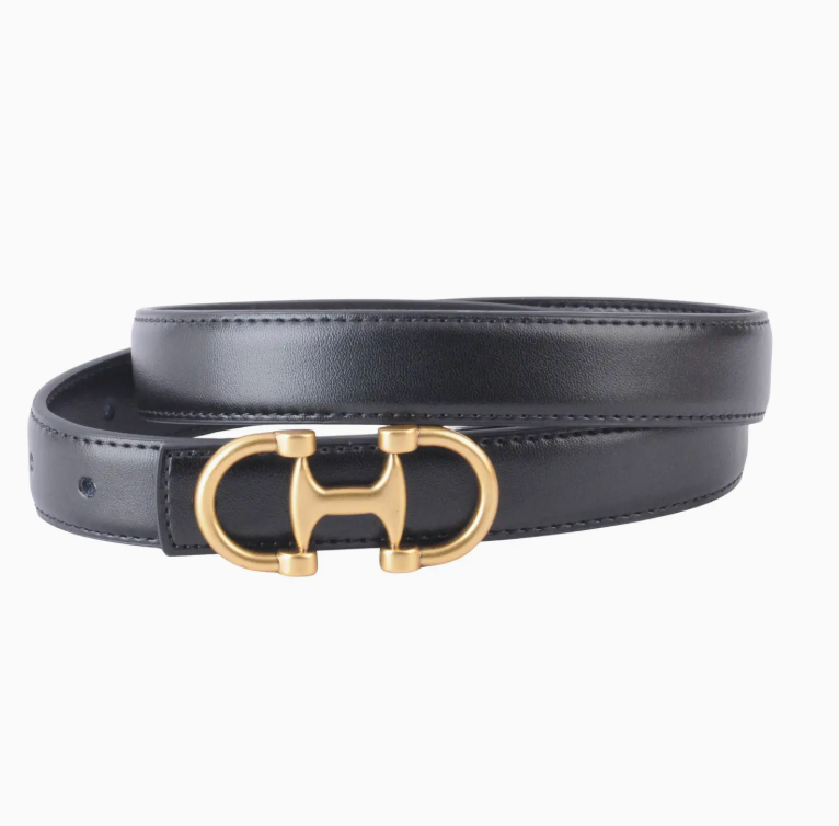 Leather Belt with Horsebit Buckle
