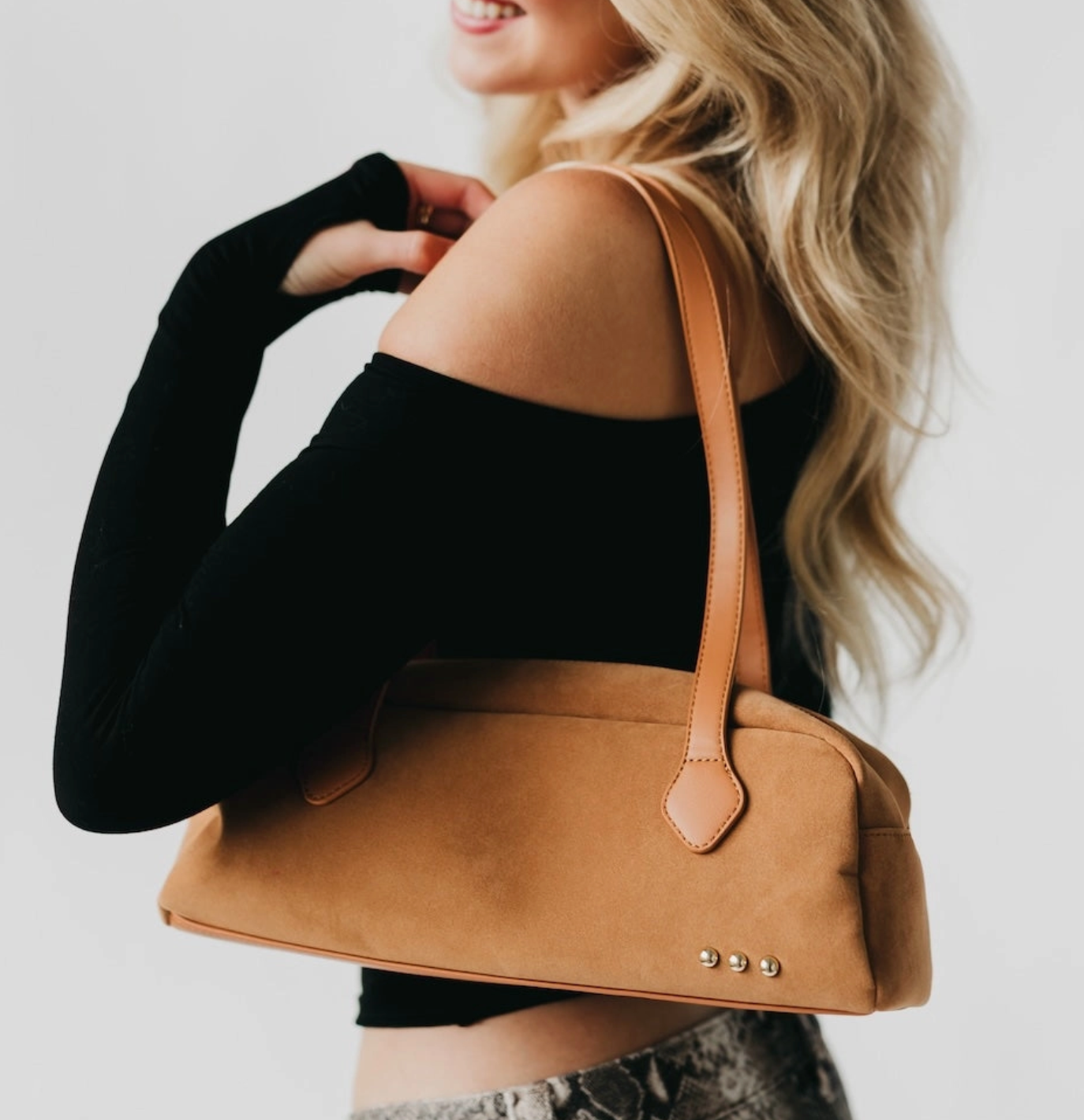 Sally Suede Barrel Bag