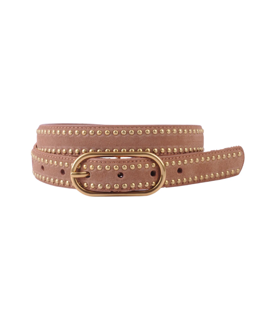 Suede Studded Belt