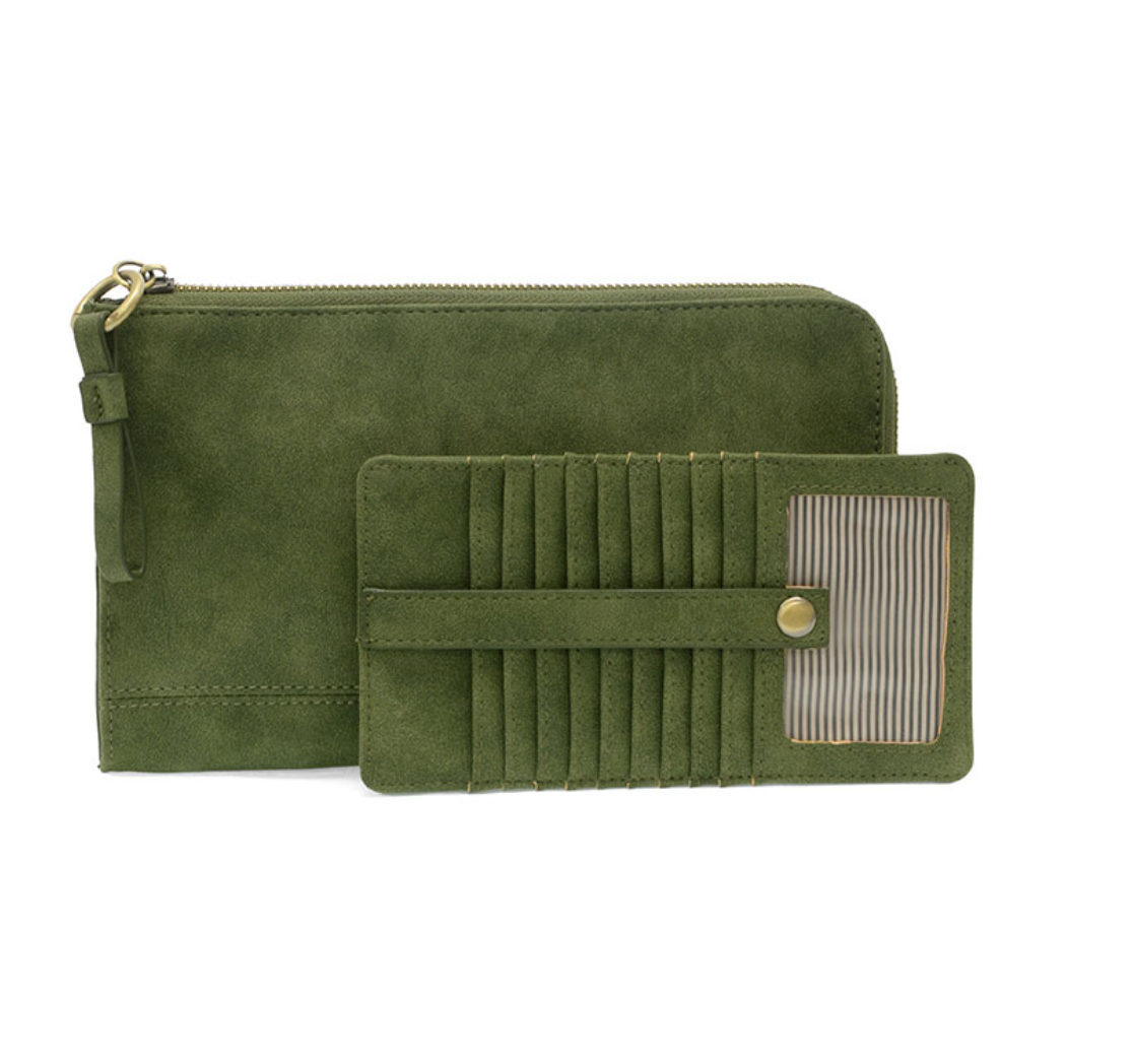 Faux Suede Karina Convertible Wristlet