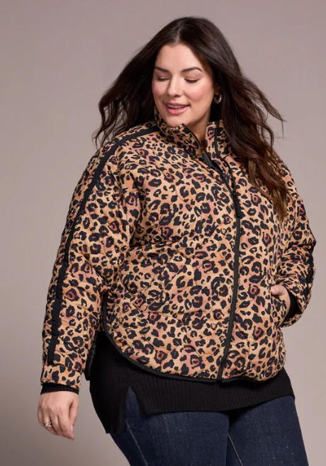 Tribal Quilted Leopard Print Jacket