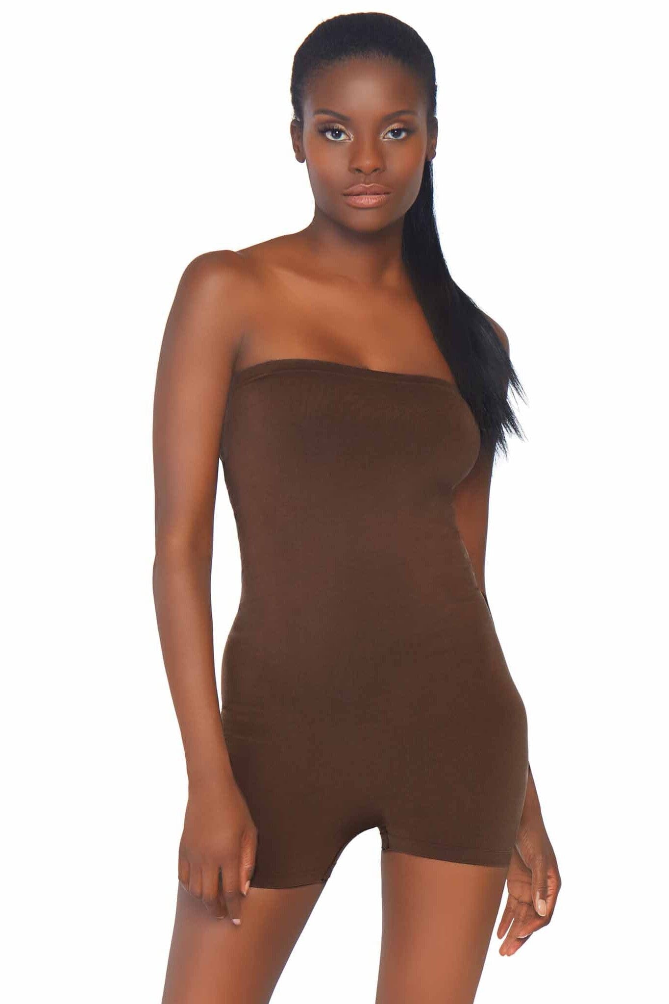Seamless Opaque Microfiber Strapless Romper