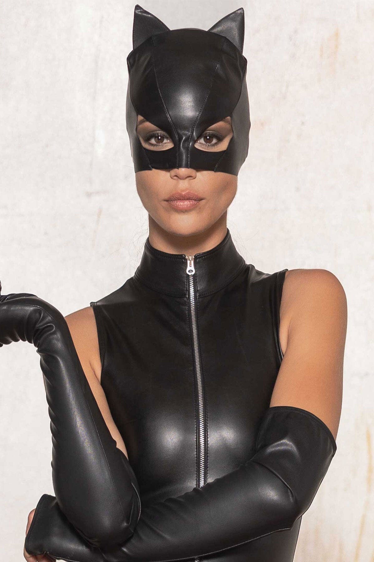 Small Faux Leather Mask Cat