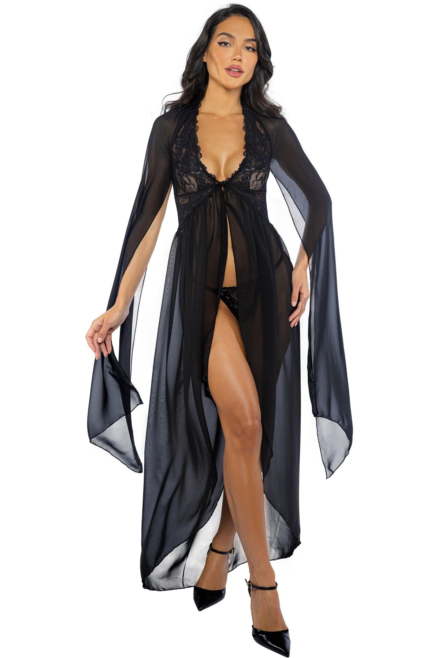Smoldering Maxi Nightgown 2-Piece Set