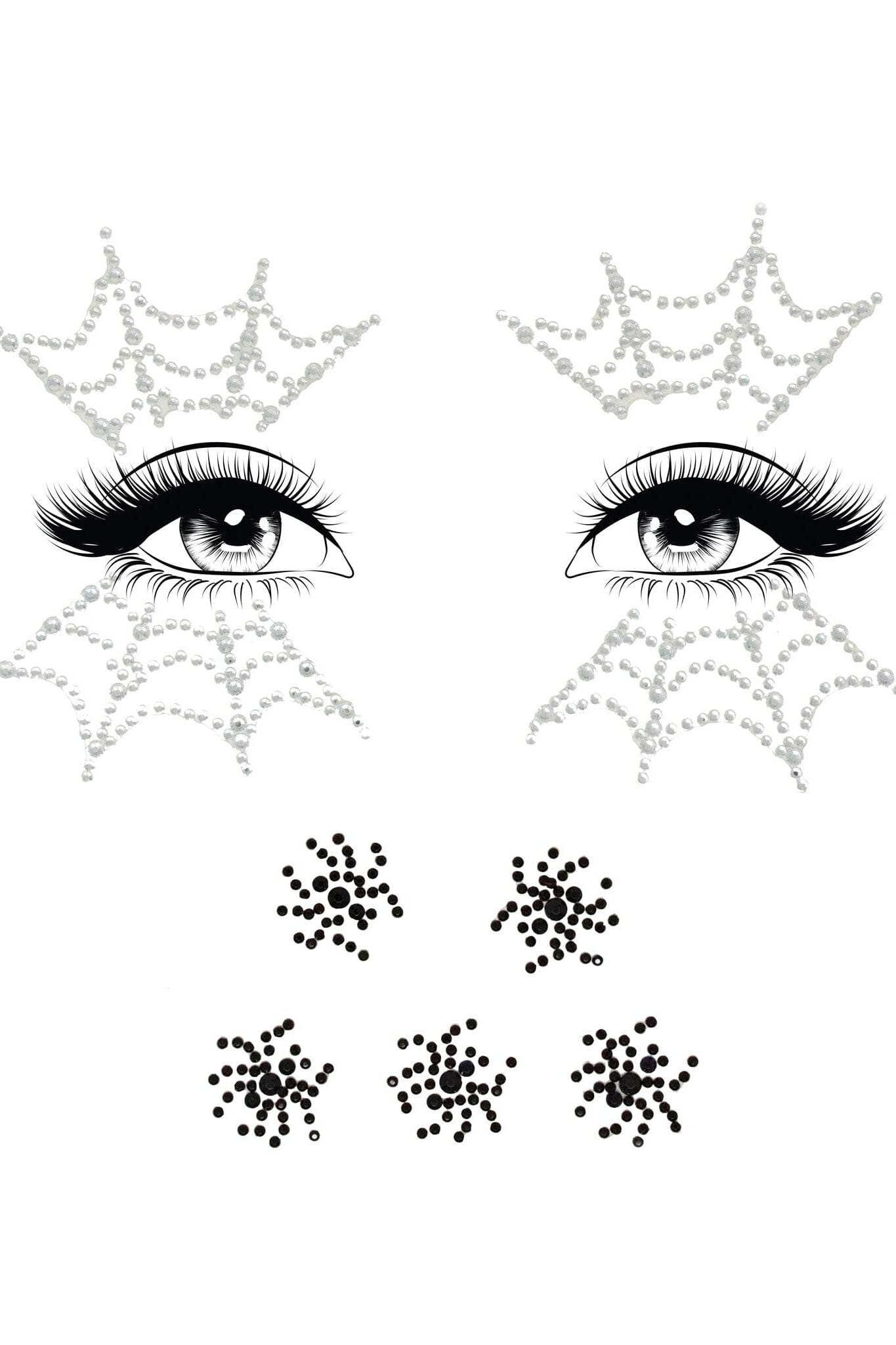 Spider Web Face Jewels Sticker