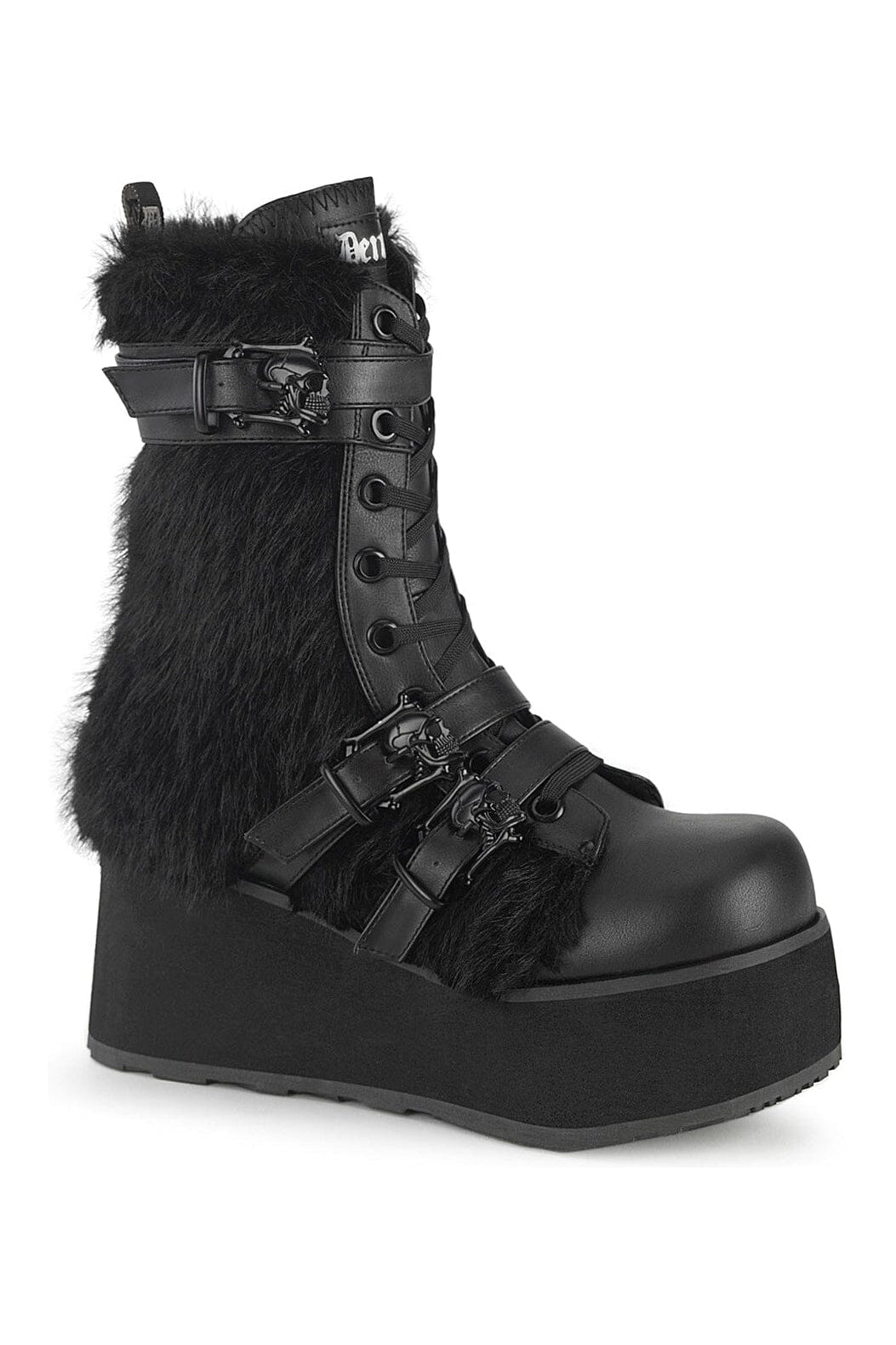 TRASHVILLE-218 Black Vegan Leather Knee boot