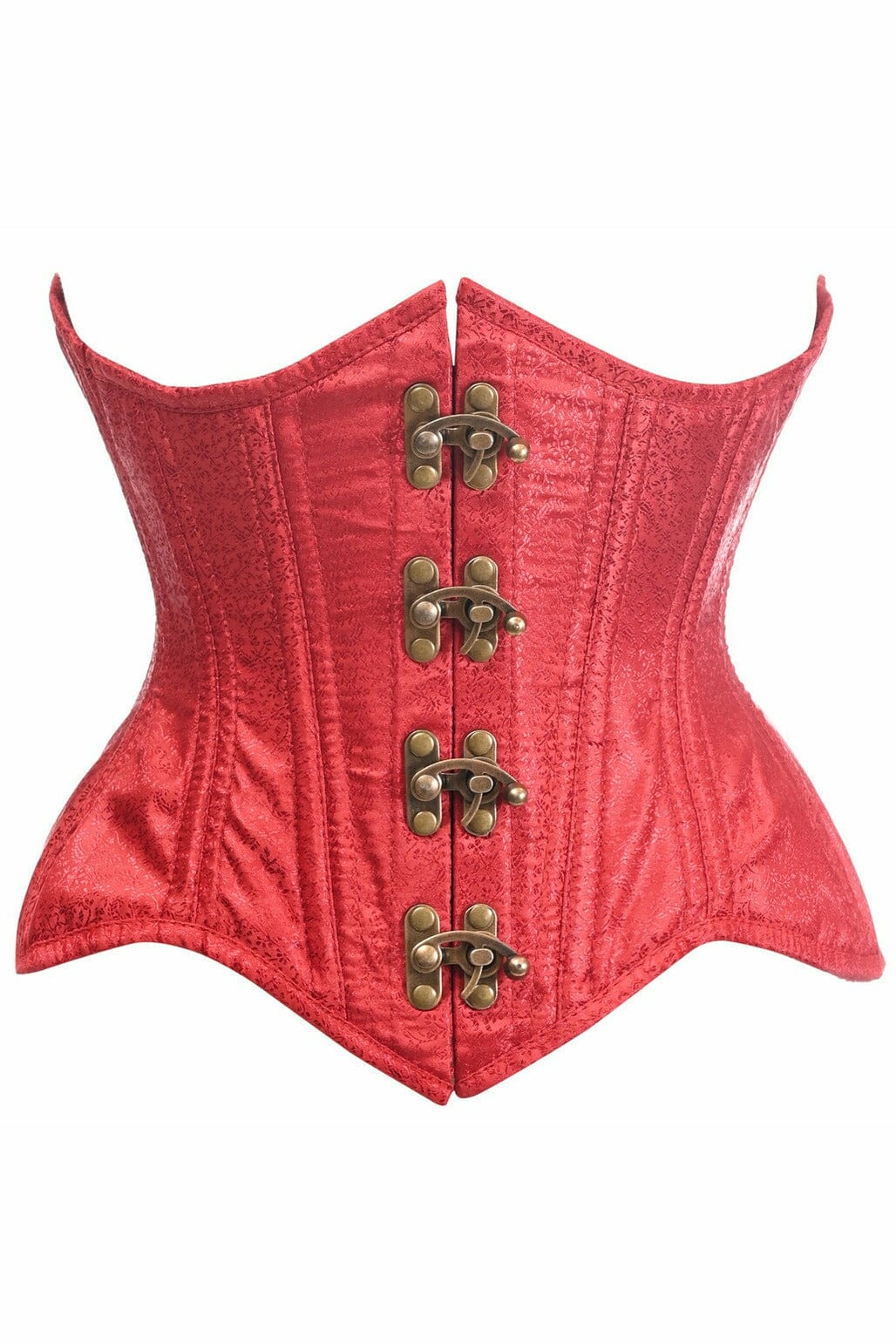 Top Drawer Double Steel Boned Wine Brocade Curvy Underbust Corset