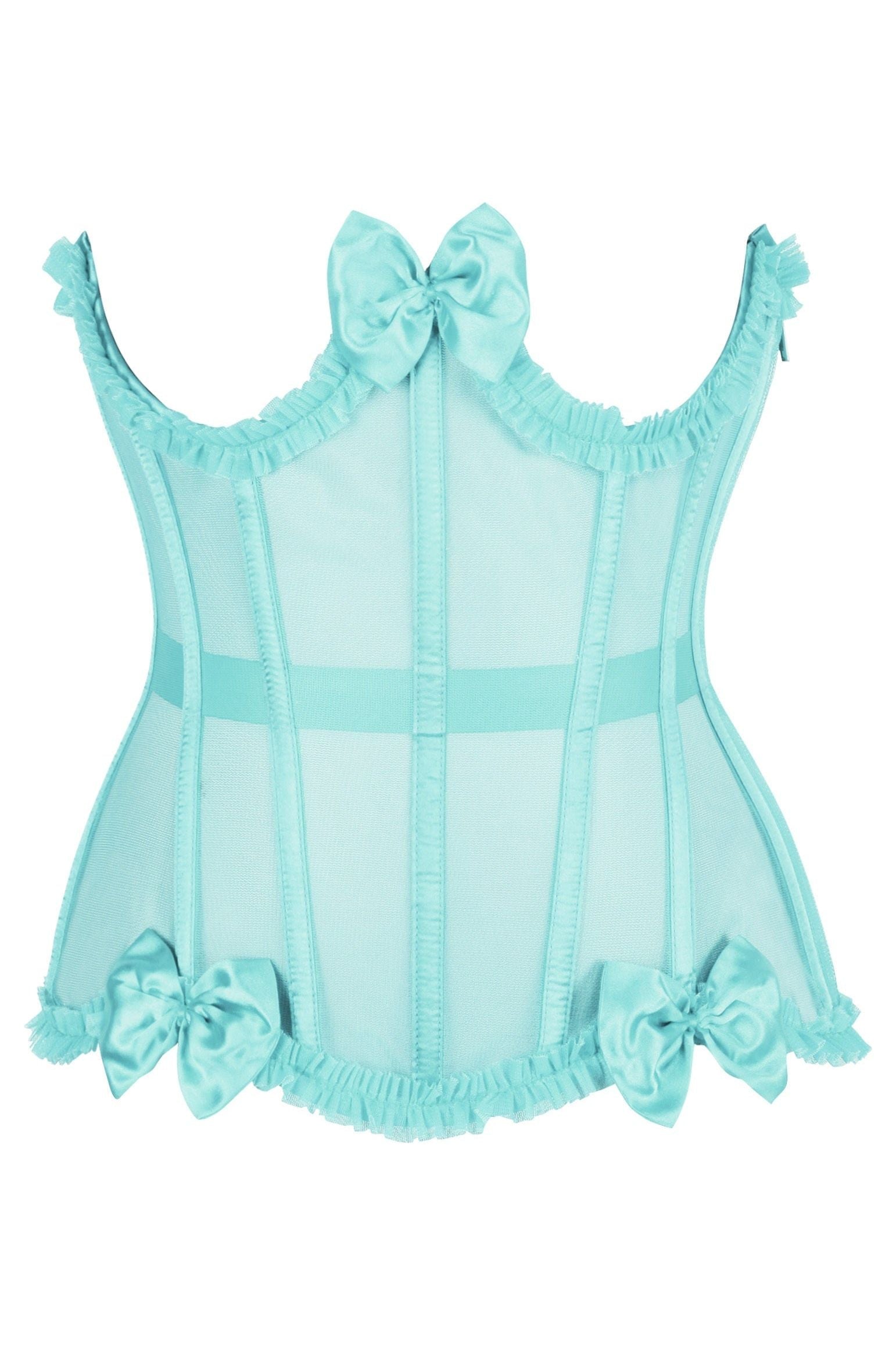 Top Drawer Steel Boned Mint Green Mesh Underwire Burlesque Underbust Corset Cincher