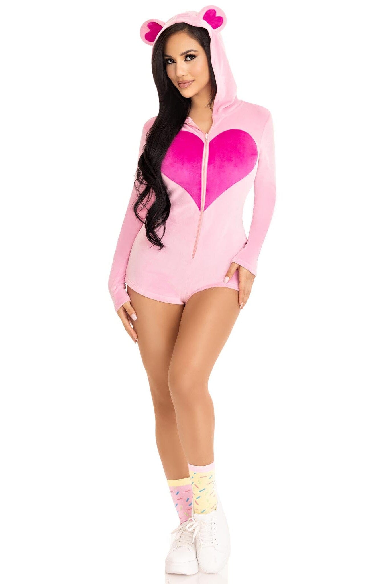 Ultra Soft Sweetheart Bear Velvet Plush Romper