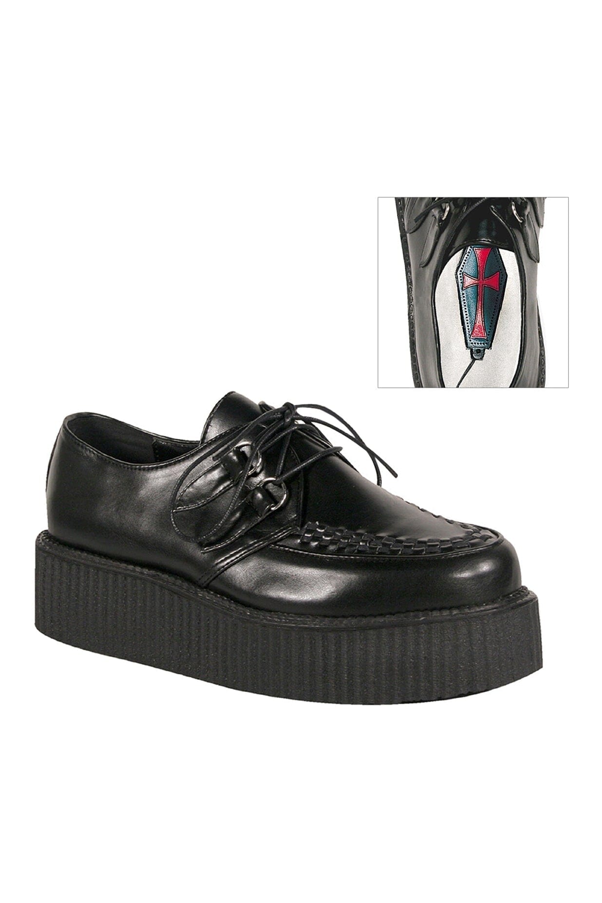V-CREEPER-502 Black Vegan Leather Creeper