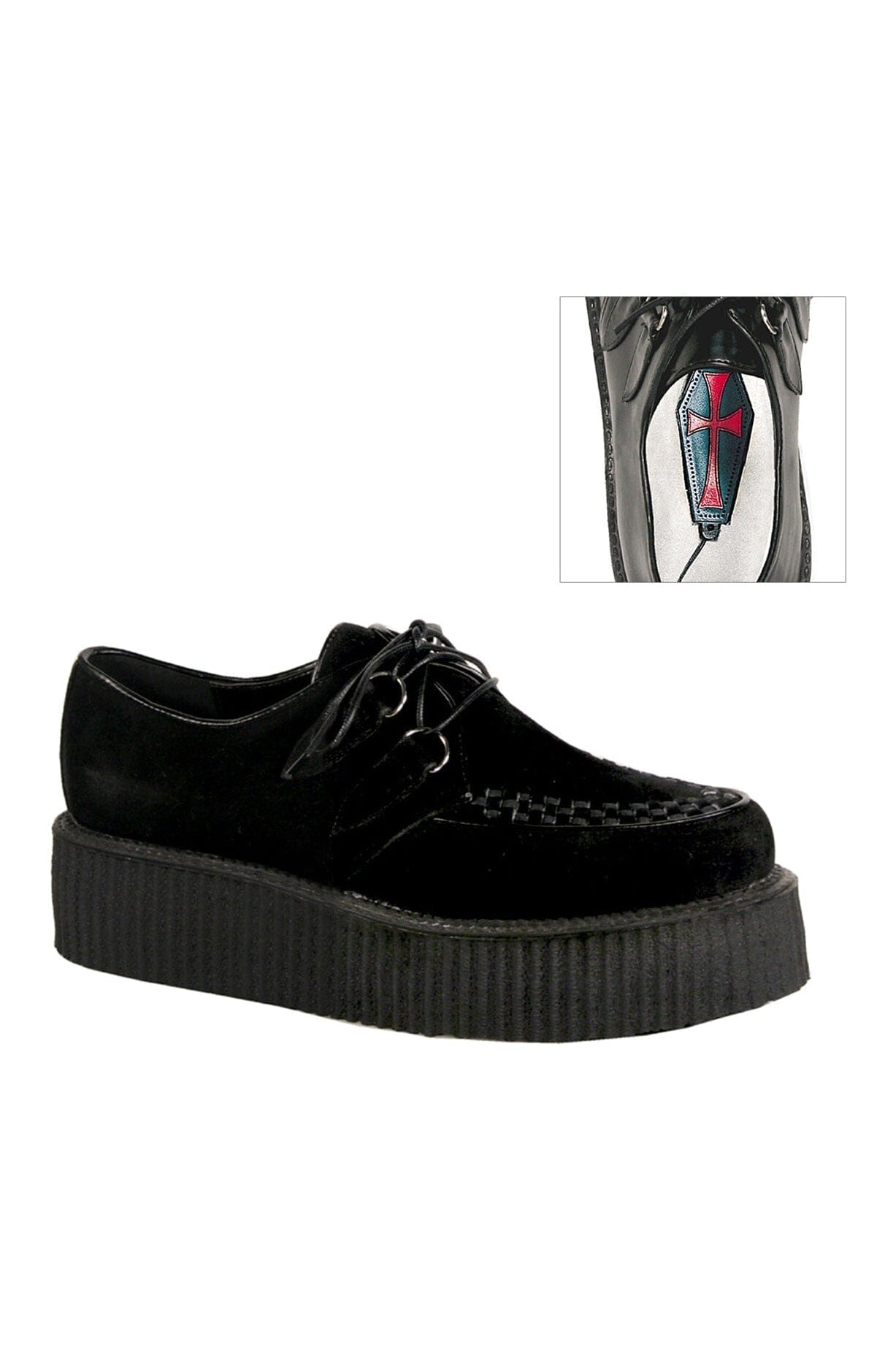 V-CREEPER-502S Black Vegan Leather Creeper