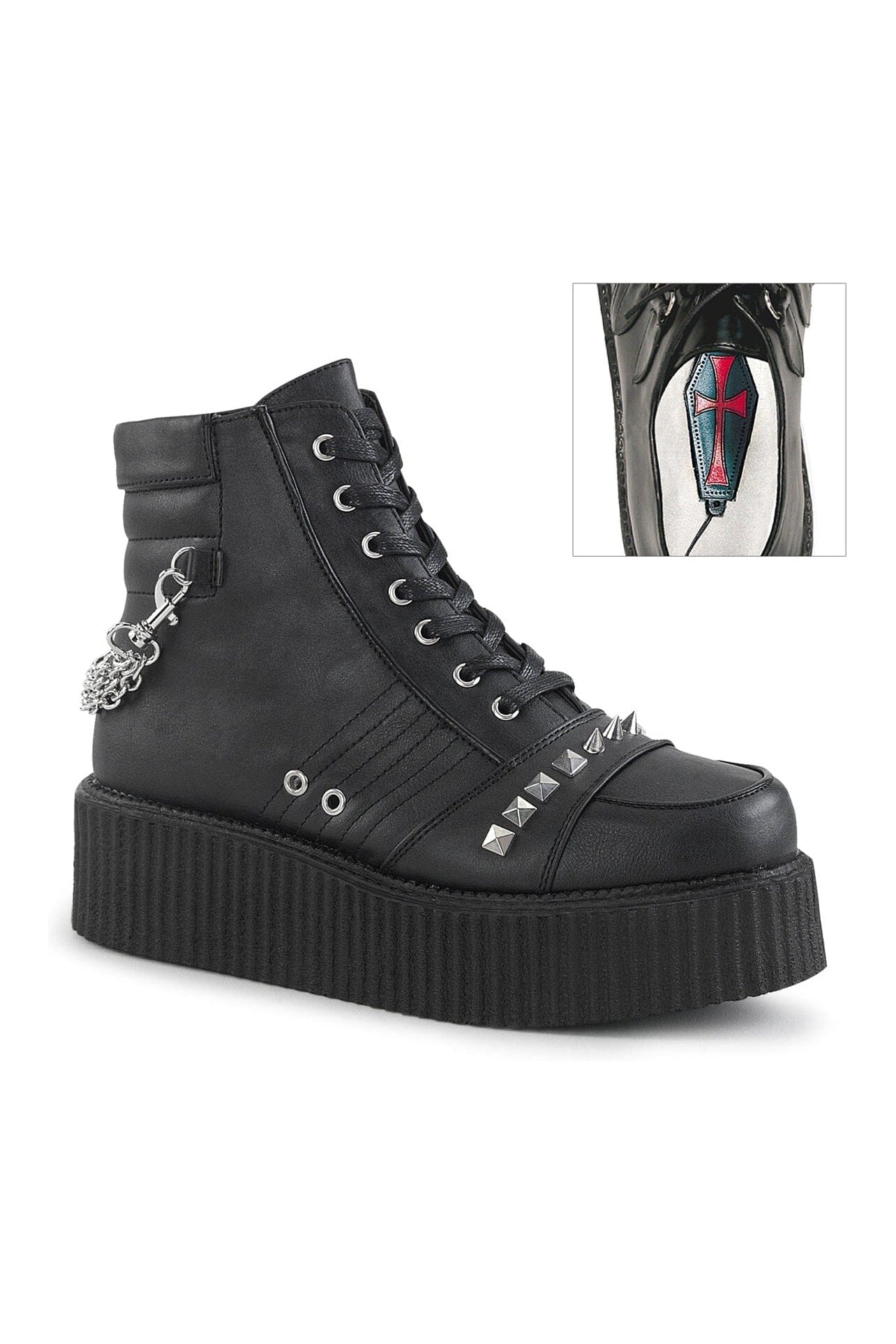 V-CREEPER-565 Black Vegan Leather Creeper