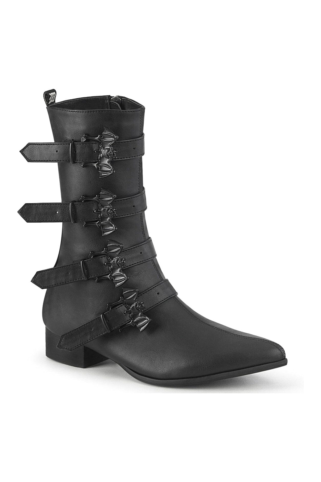 WARLOCK-110-B Black Vegan Leather Knee Boot