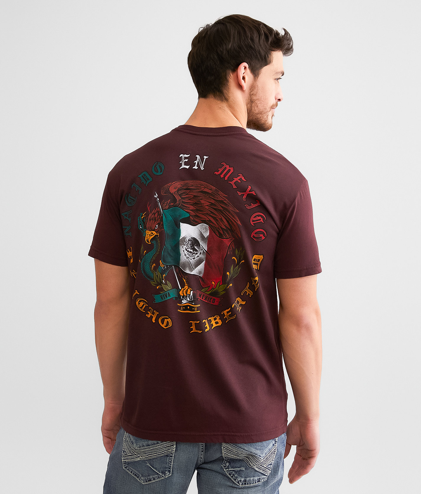 Freedom Ranch Orgullo Nacional T-Shirt - Men's T-Shirts in Burgundy