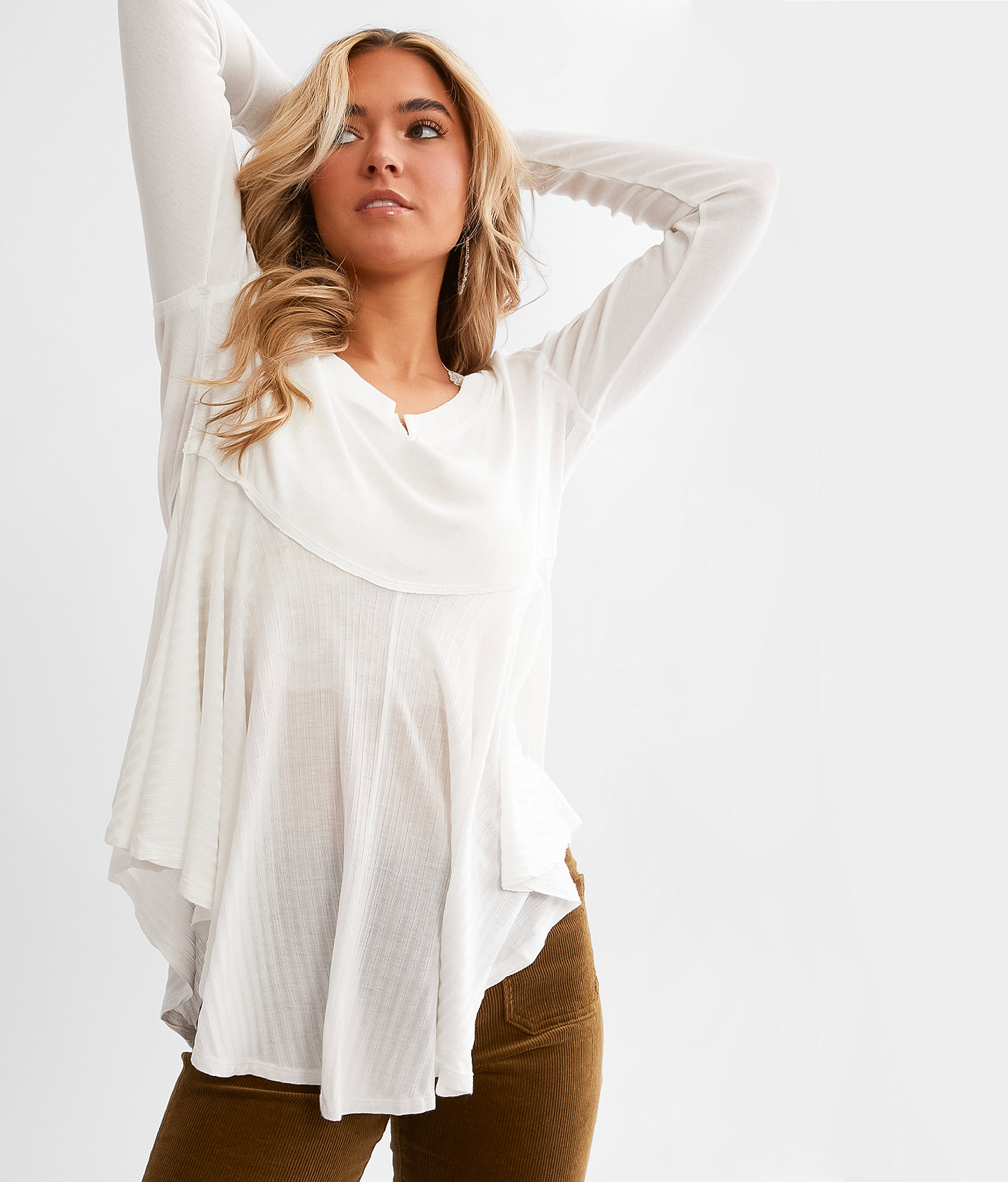 Free People Clover Babydoll Top - Women's Shirts & Blouses in Ivory