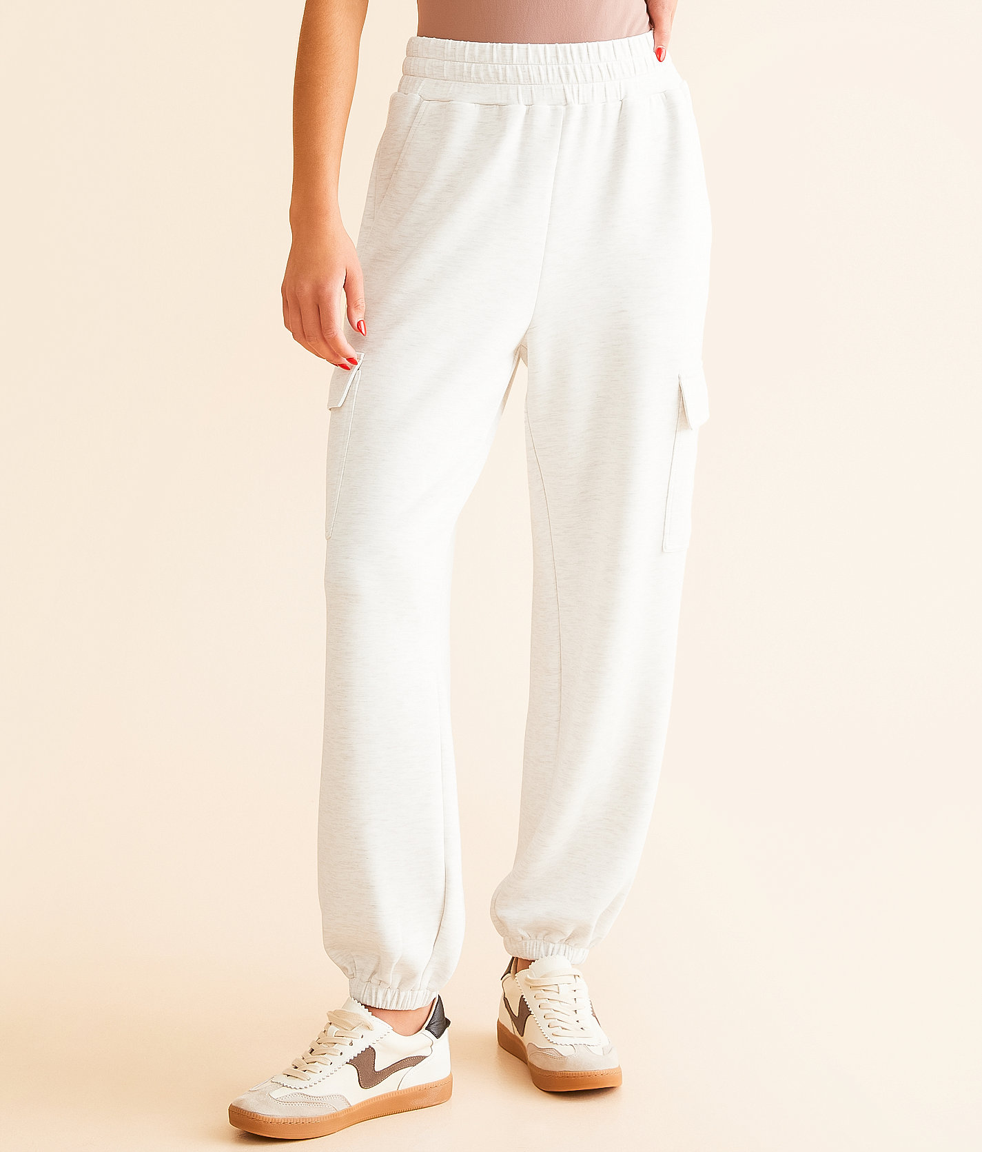 Varley The Cargo Jogger - Women's Sweatpants in Ivory Marl