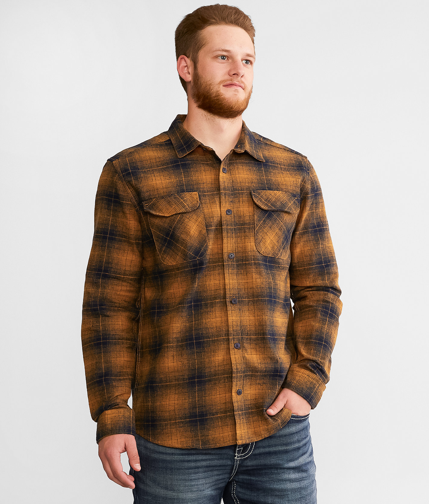 RVCA Dayshift Flannel Shirt - Men's Shirts in Navy
