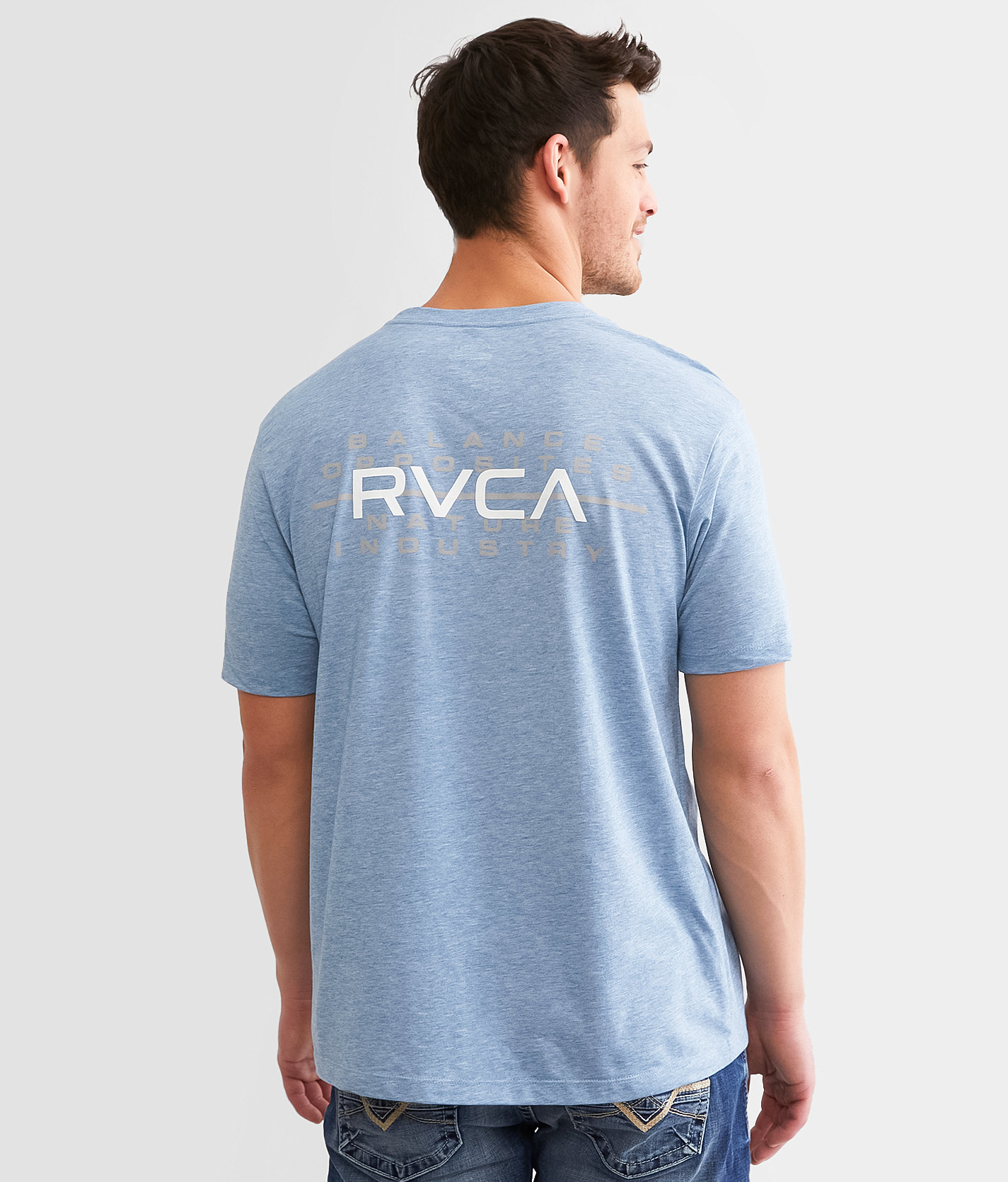 RVCA Top Bar Sport T-Shirt - Men's T-Shirts in Majolica Blue Heather