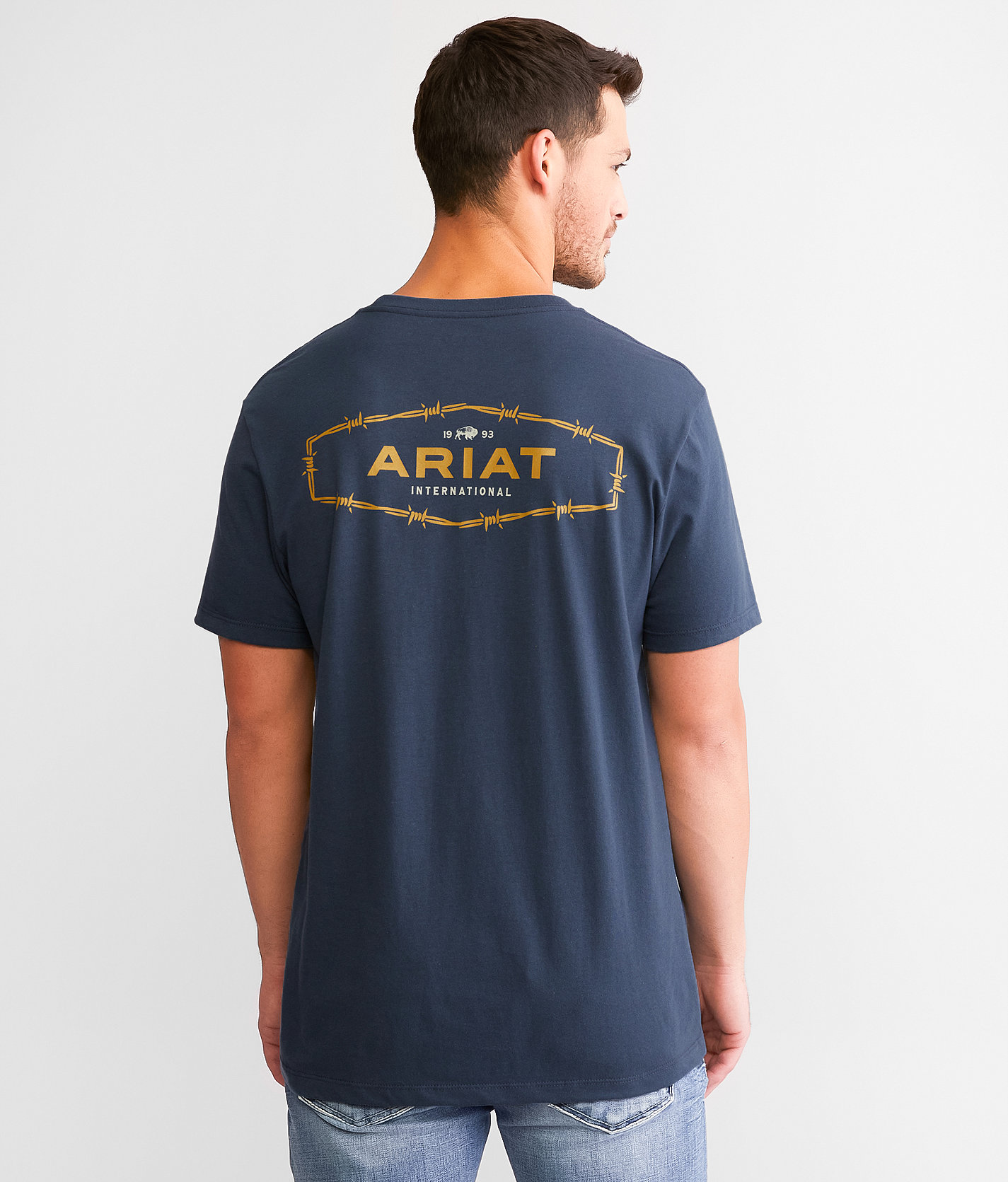Ariat Buffalo Barb T-Shirt - Men's T-Shirts in Blue Dusk