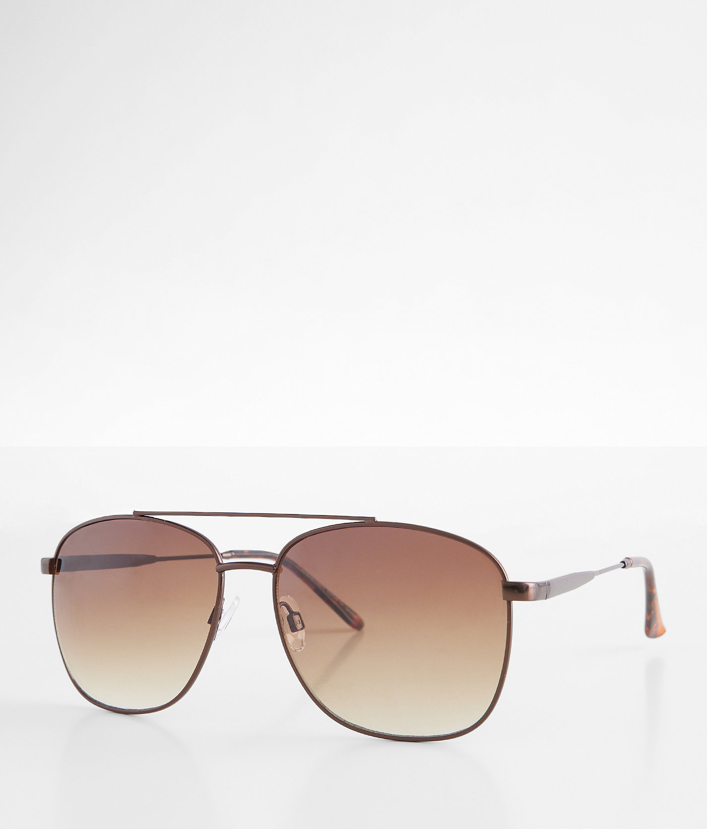 BKE Square Aviator Sunglasses - Women's Sunglasses & Glasses in Black Brown