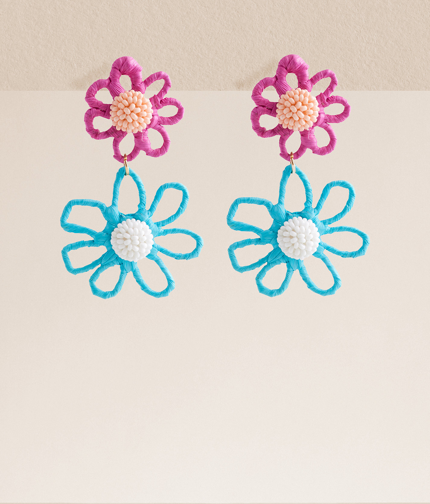 boutique by BKE Wrapped Flower Earring - Women's Jewelry in Pink Multi