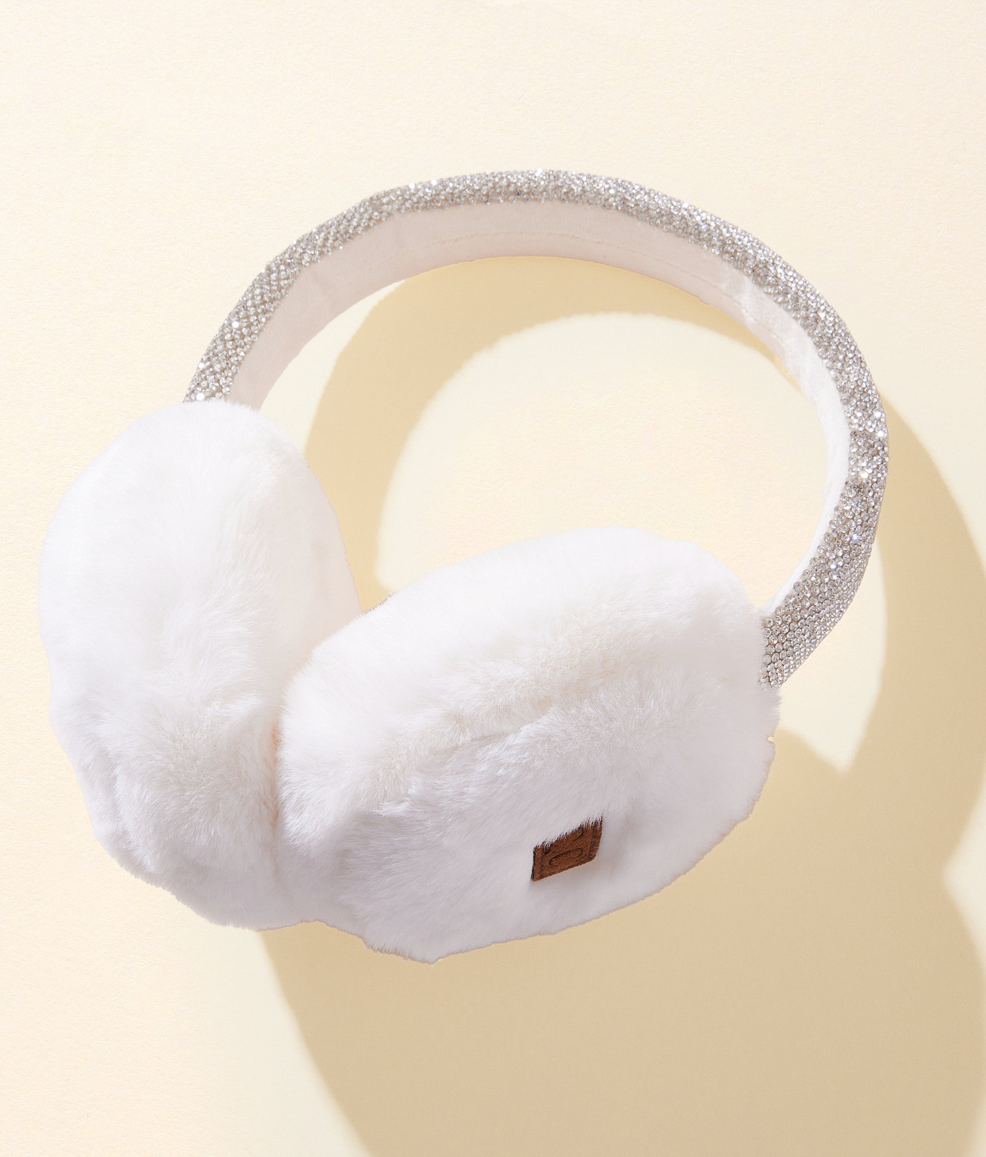 C.C® Glitz Faux Fur Earmuffs - Women's Hats in Ivory