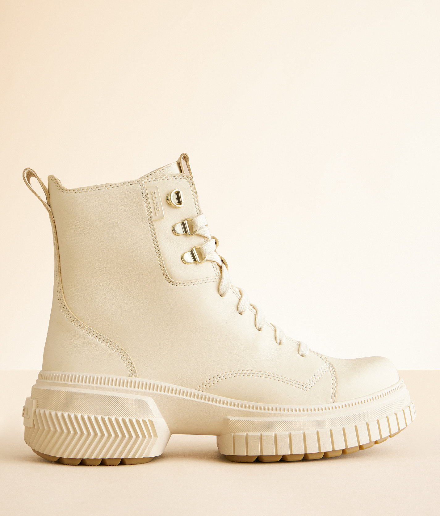 Sorel ONA Ave Leather Ankle Boot - Women's Shoes in Honey White Sea Salt