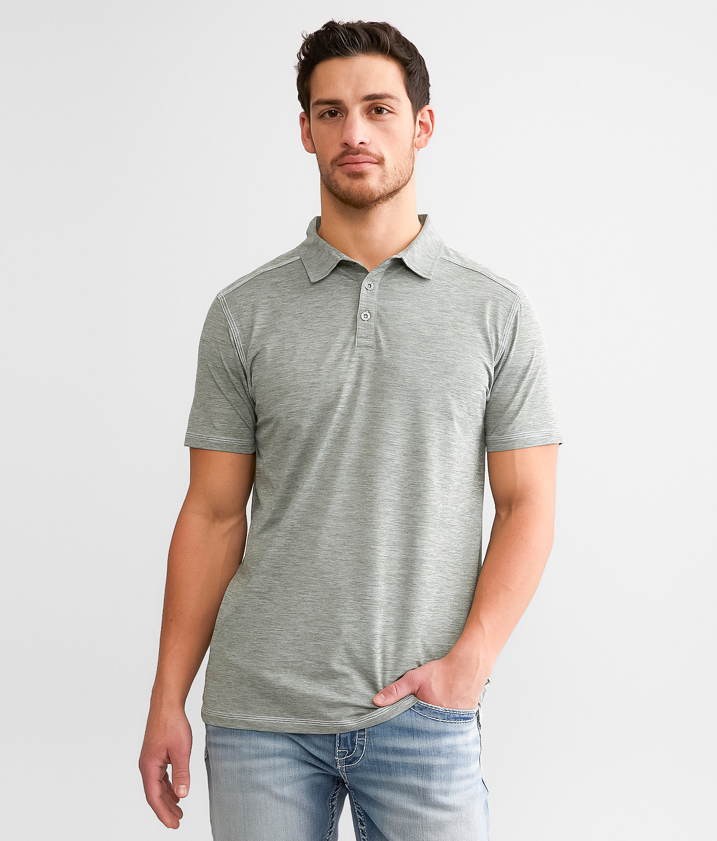 BKE Performance Polo - Men's Polos in Sage Green