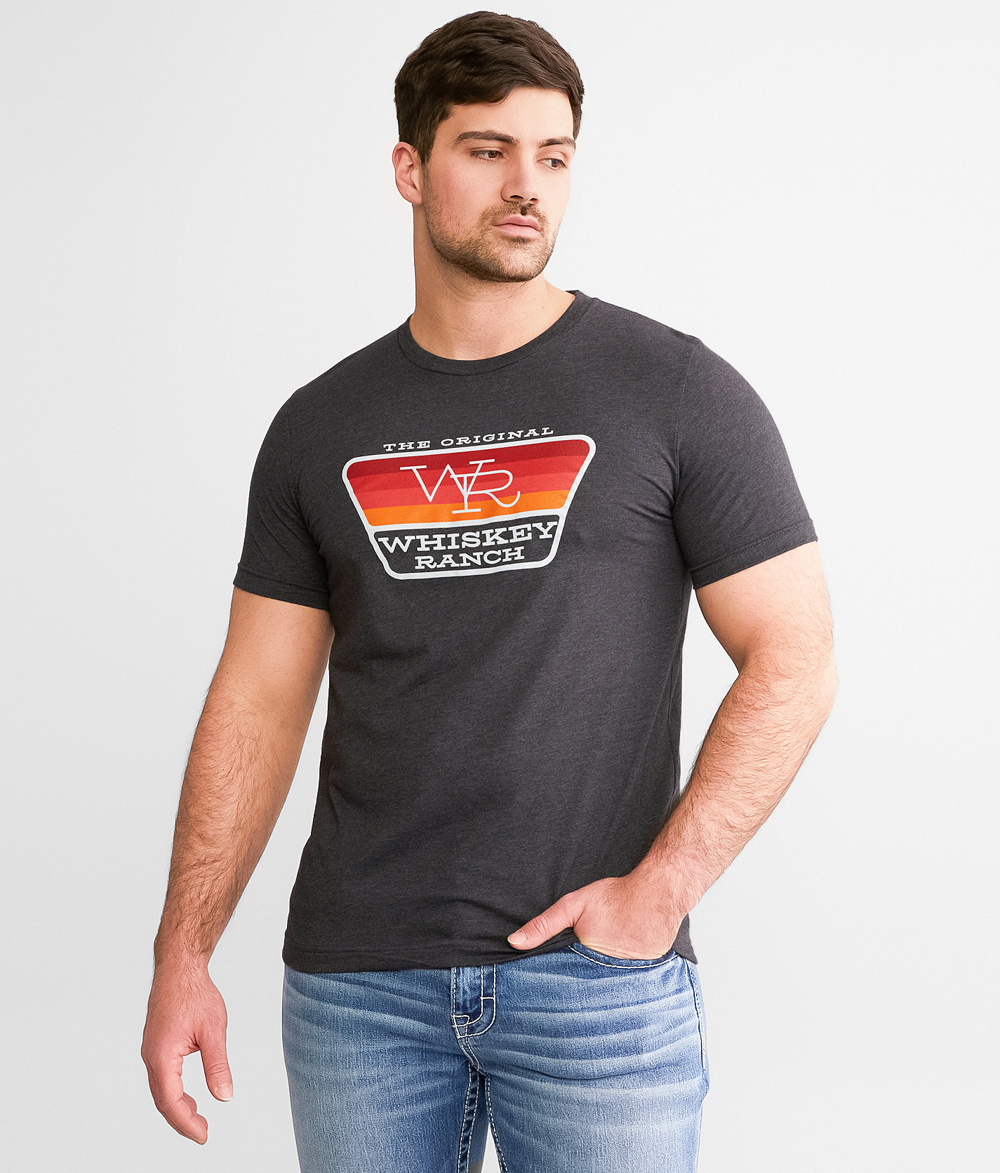 Whiskey Bent Retro Ranch T-Shirt - Men's T-Shirts in Charcoal