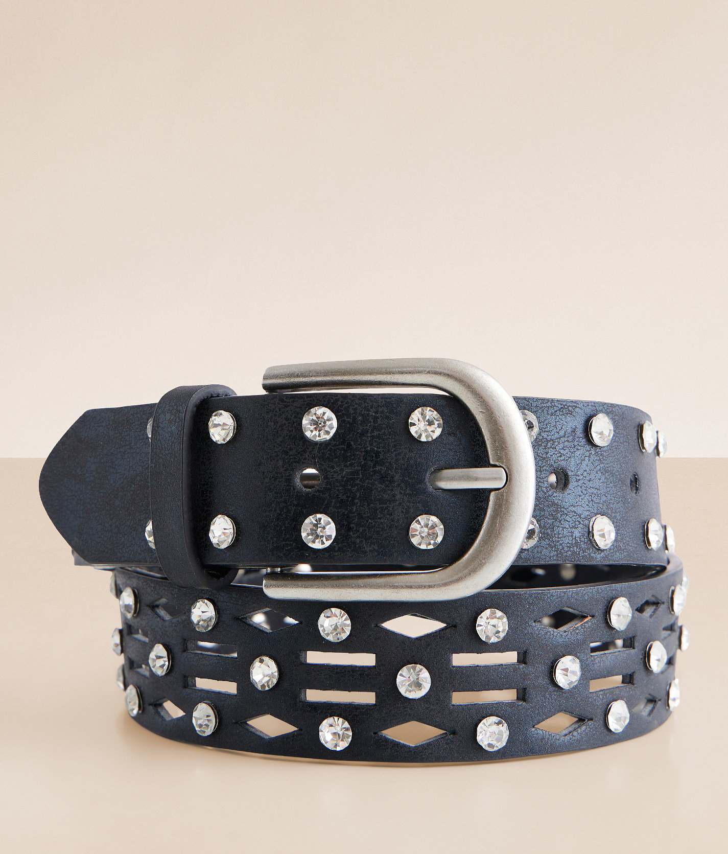 BKE Rhinestone Belt - Women's Belts in Black