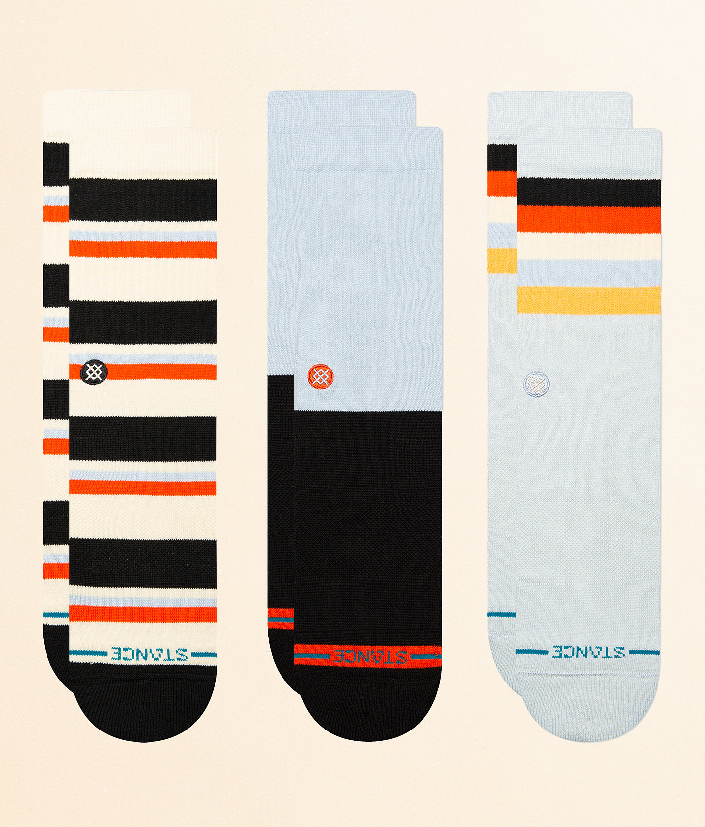 Stance 3 Pack Weekly Grind Socks - Men's Socks in Iceblue