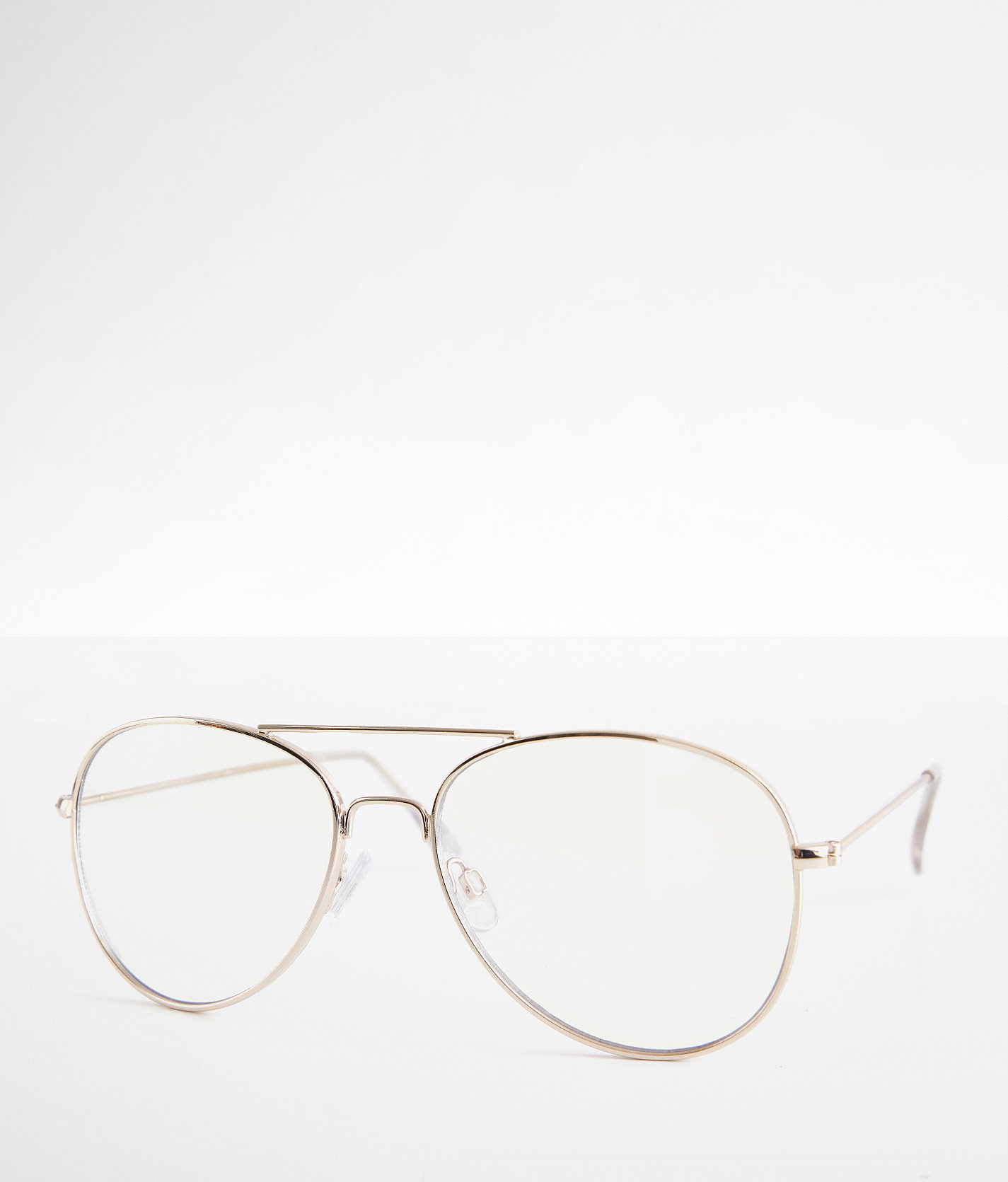 BKE Reboot Aviator Blue Light Blocking Glasses - Women's Sunglasses & Glasses in Gold Blue Light