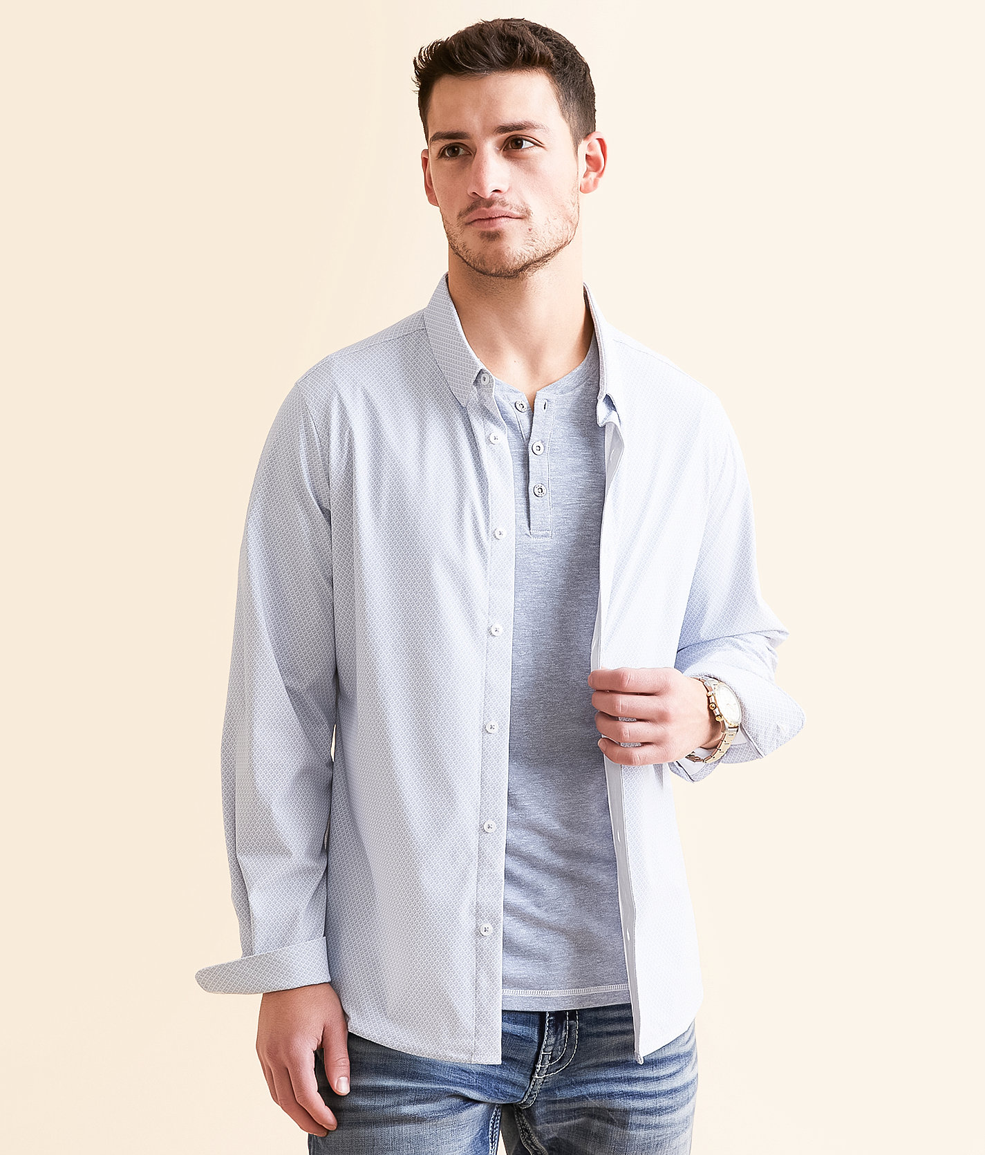 7Diamonds Adler Shirt - Men's Shirts in Light Grey