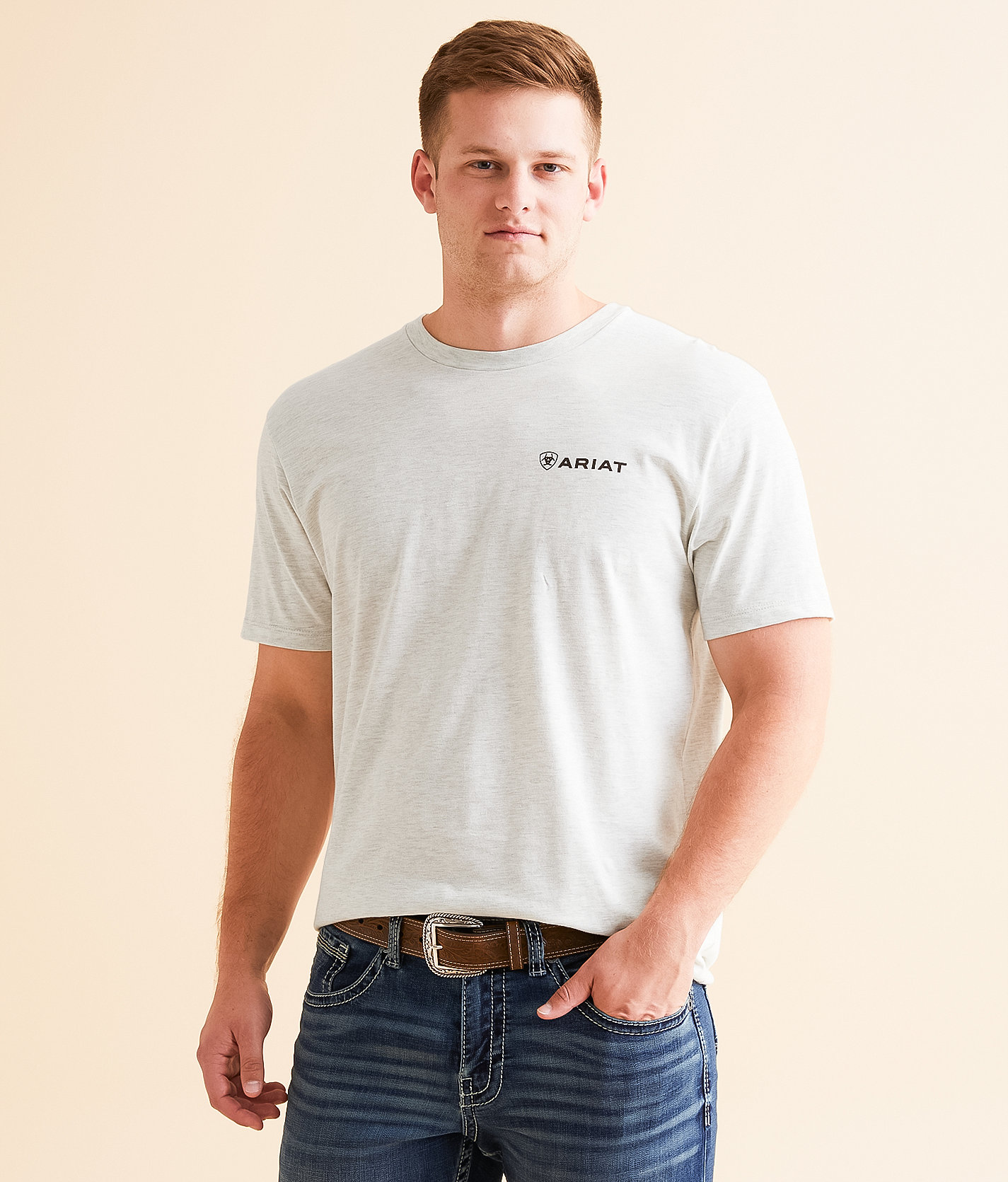 Ariat Echo Valley T-Shirt - Men's T-Shirts in Oatmeal