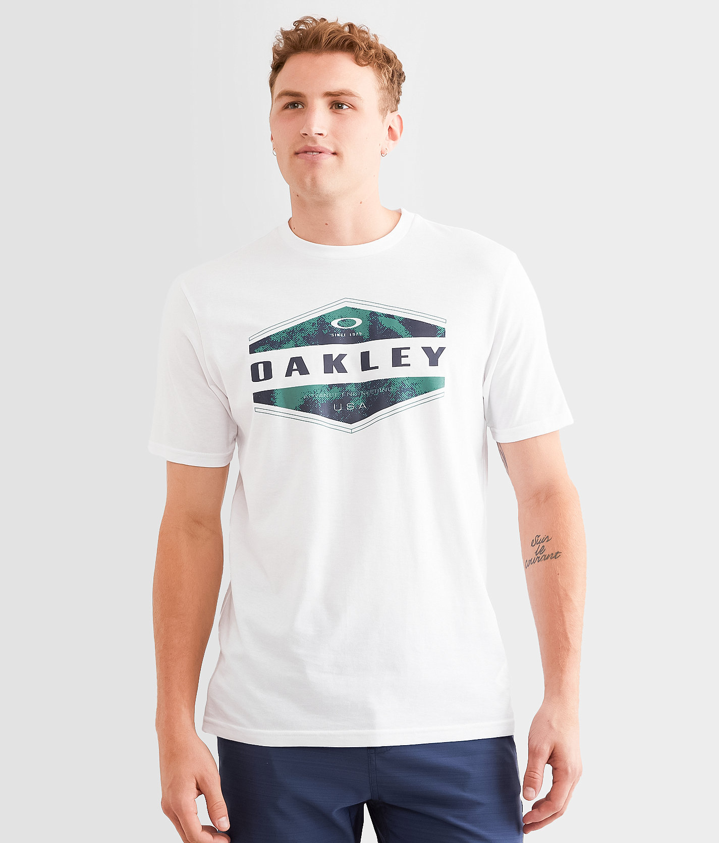 Oakley Hachtone Hex Bark T-Shirt - Men's T-Shirts in White