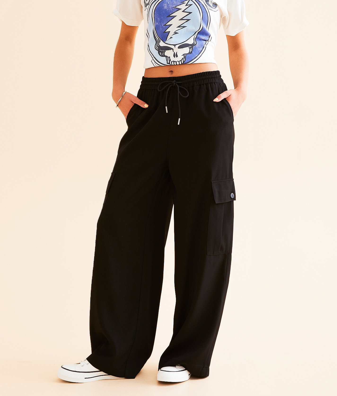 Hyfve Cargo Trouser Stretch Pant - Women's Pants in Black
