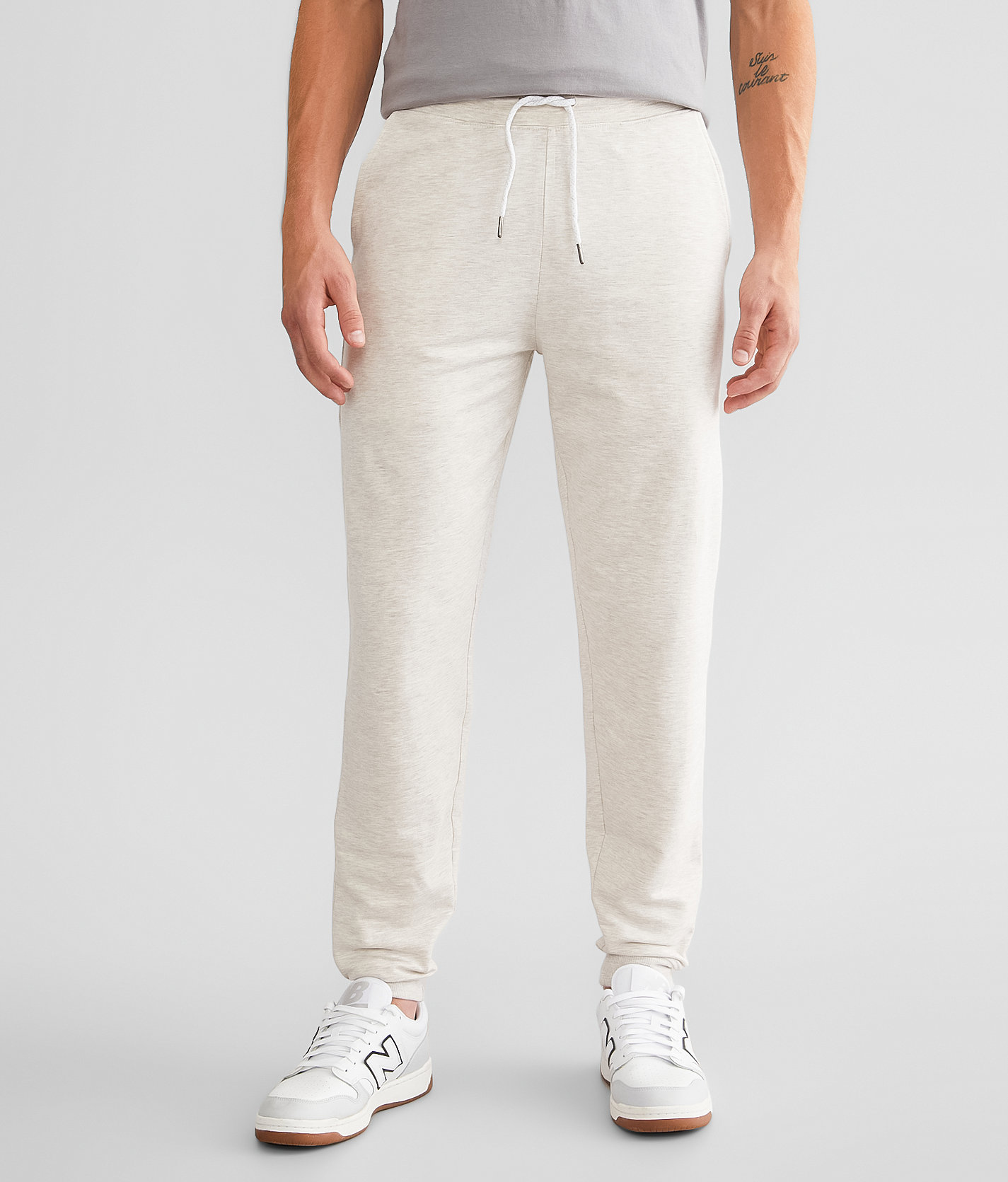 BKE Marled Knit Jogger - Men's Activewear in Oatmeal