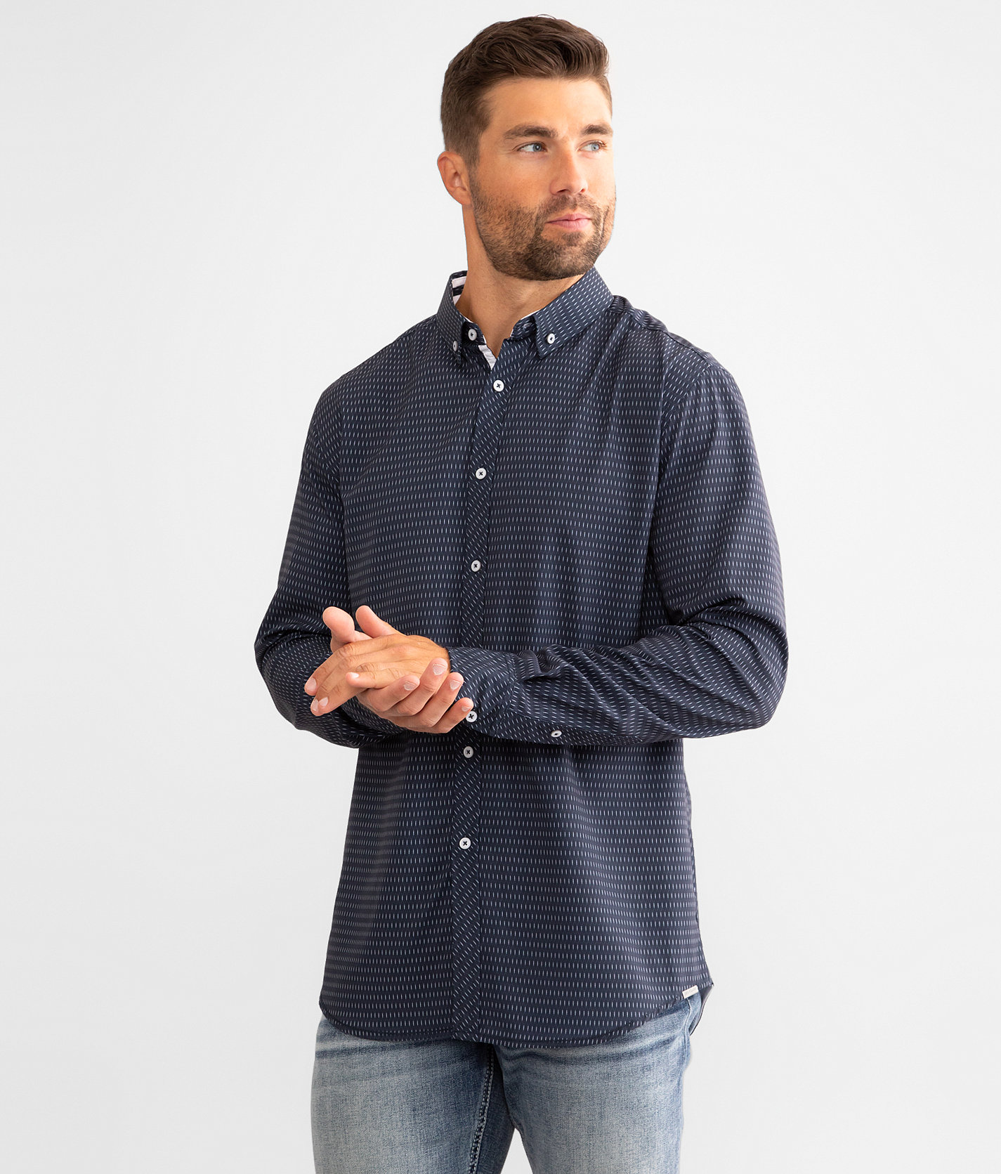 J.B. Holt Athletic Performance Stretch Shirt - Men's Shirts in Navy White