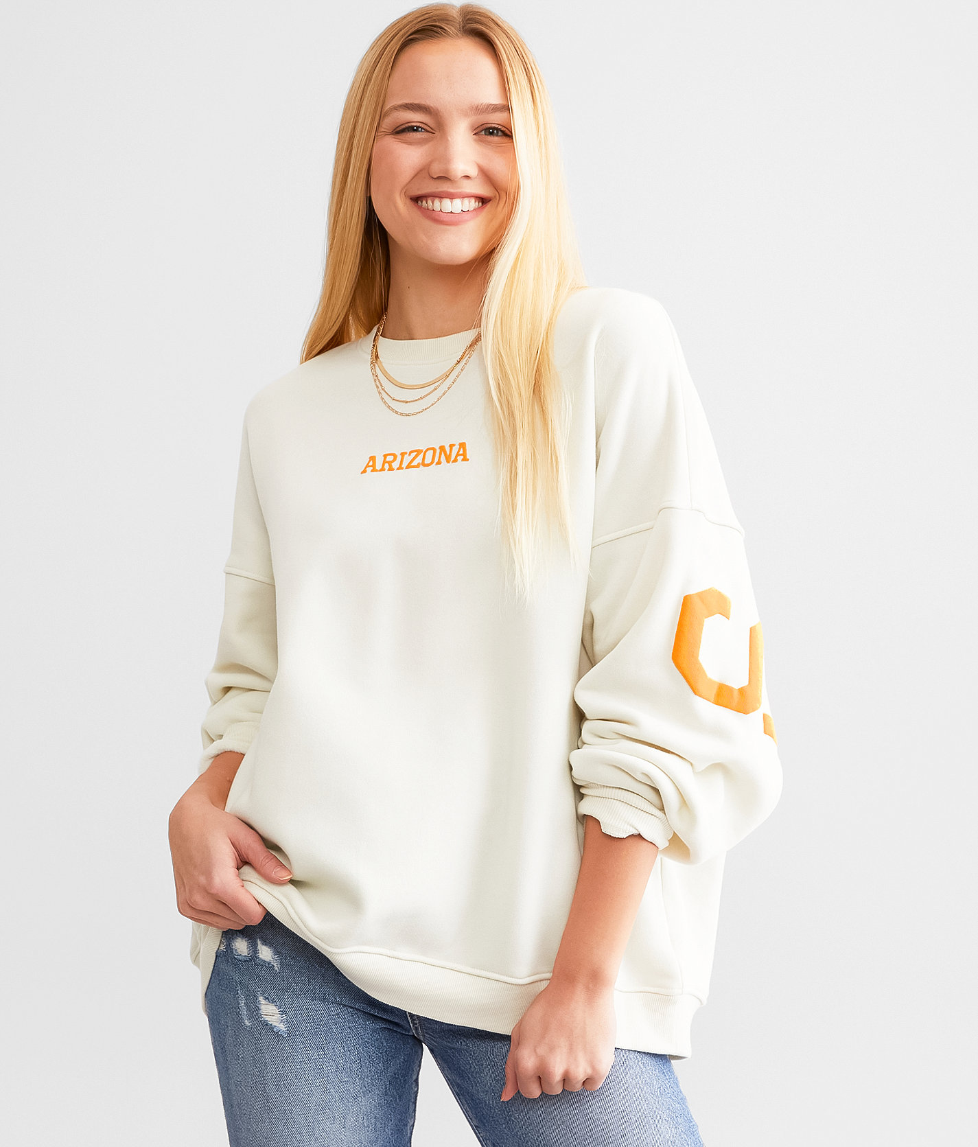 Modish Rebel Sedona Arizona Oversized Pullover - One Size - Women's Sweatshirts in Silver Birch