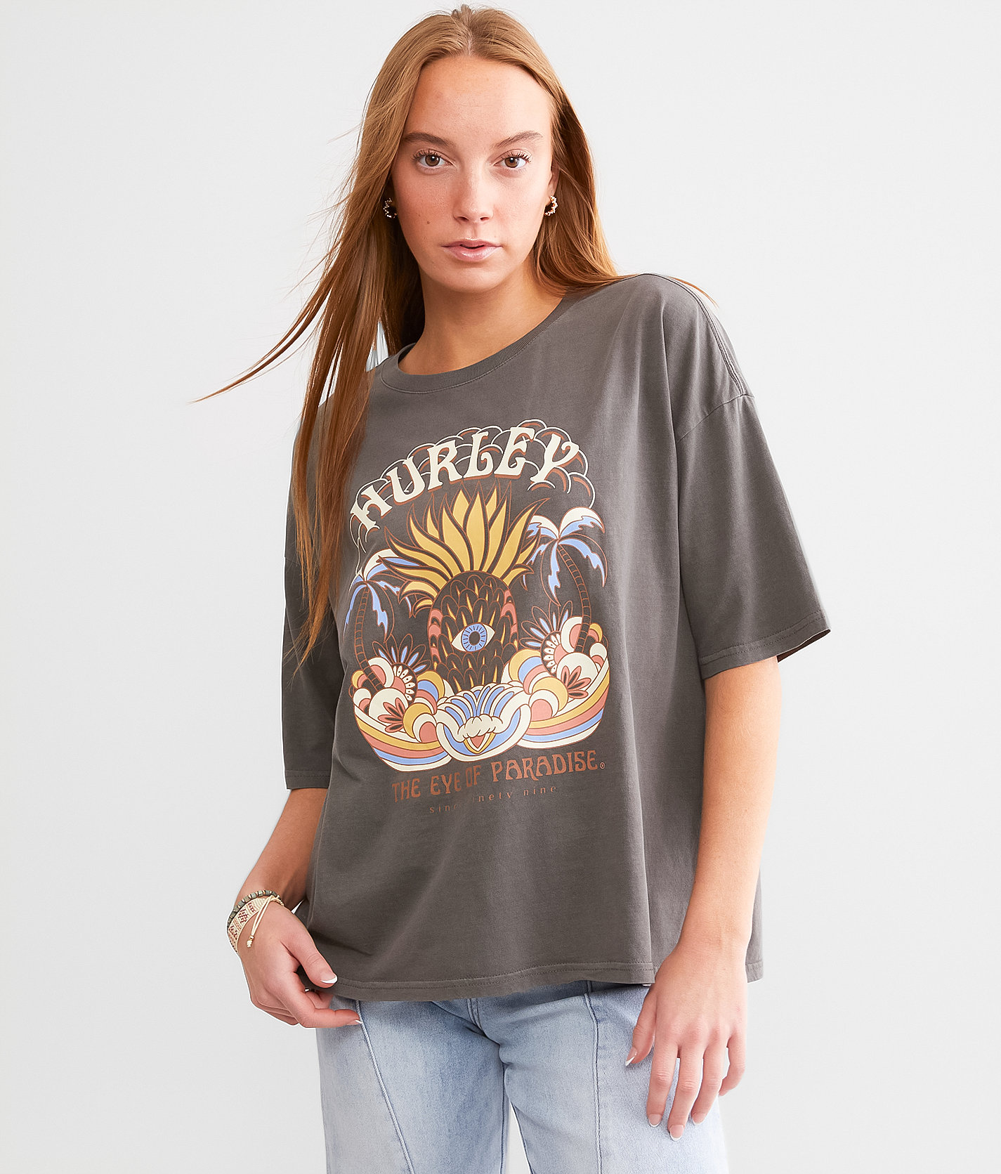 Hurley Eye Of Paradise Boyfriend T-Shirt - Women's T-Shirts in Black