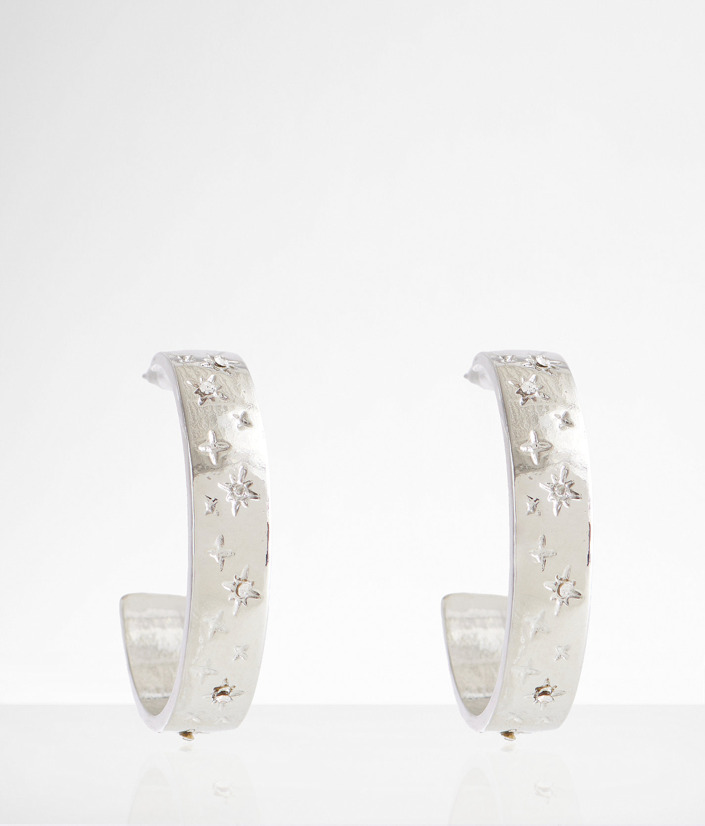 boutique by BKE Celestial Hoop Earring - Women's Jewelry in Silver