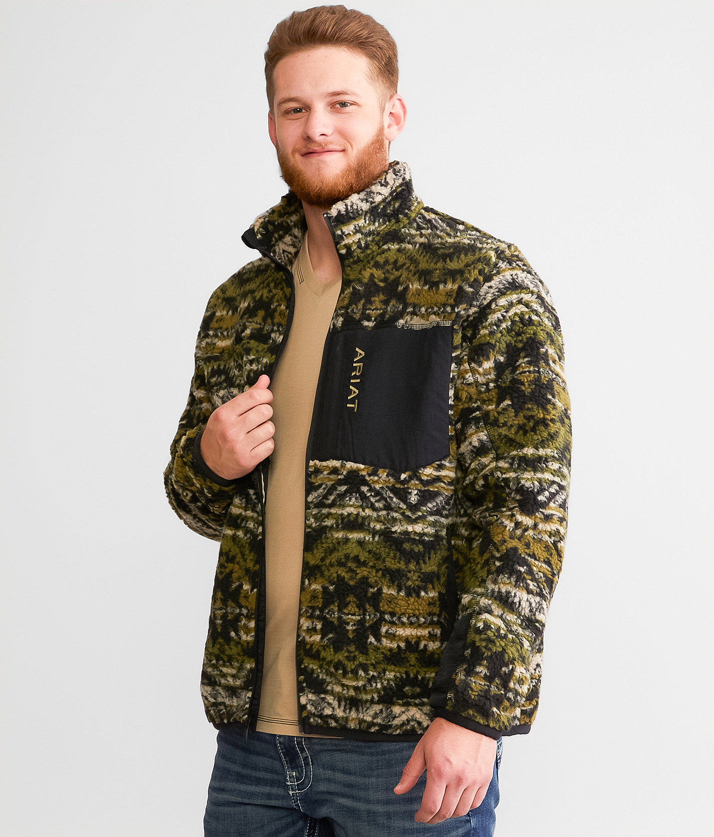 Ariat Mammoth Sherpa Jacket - Men's Coats & Jackets in Olive Leaf